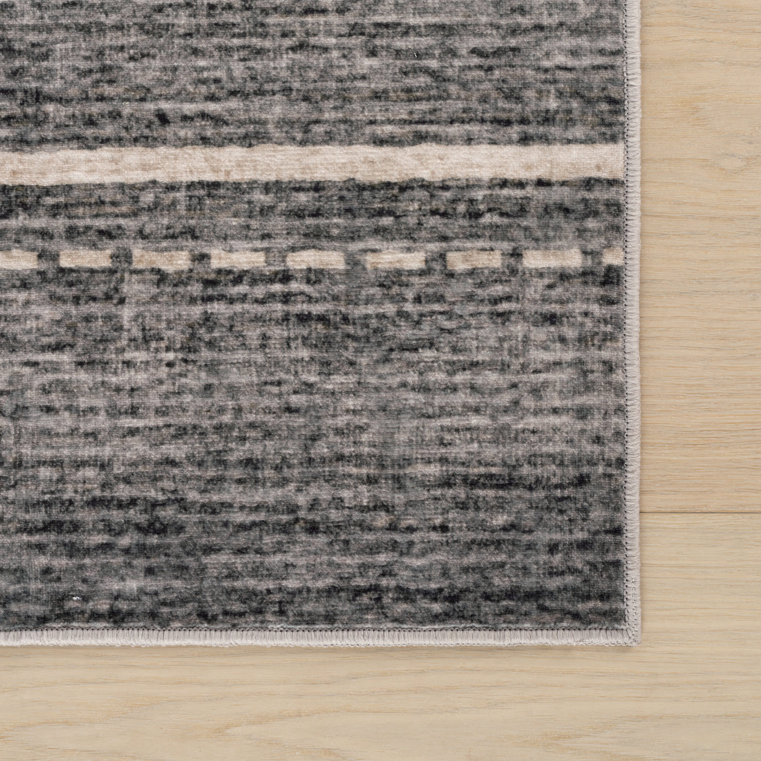 Noryn Abstract Washable Rug | Grey - Image 4