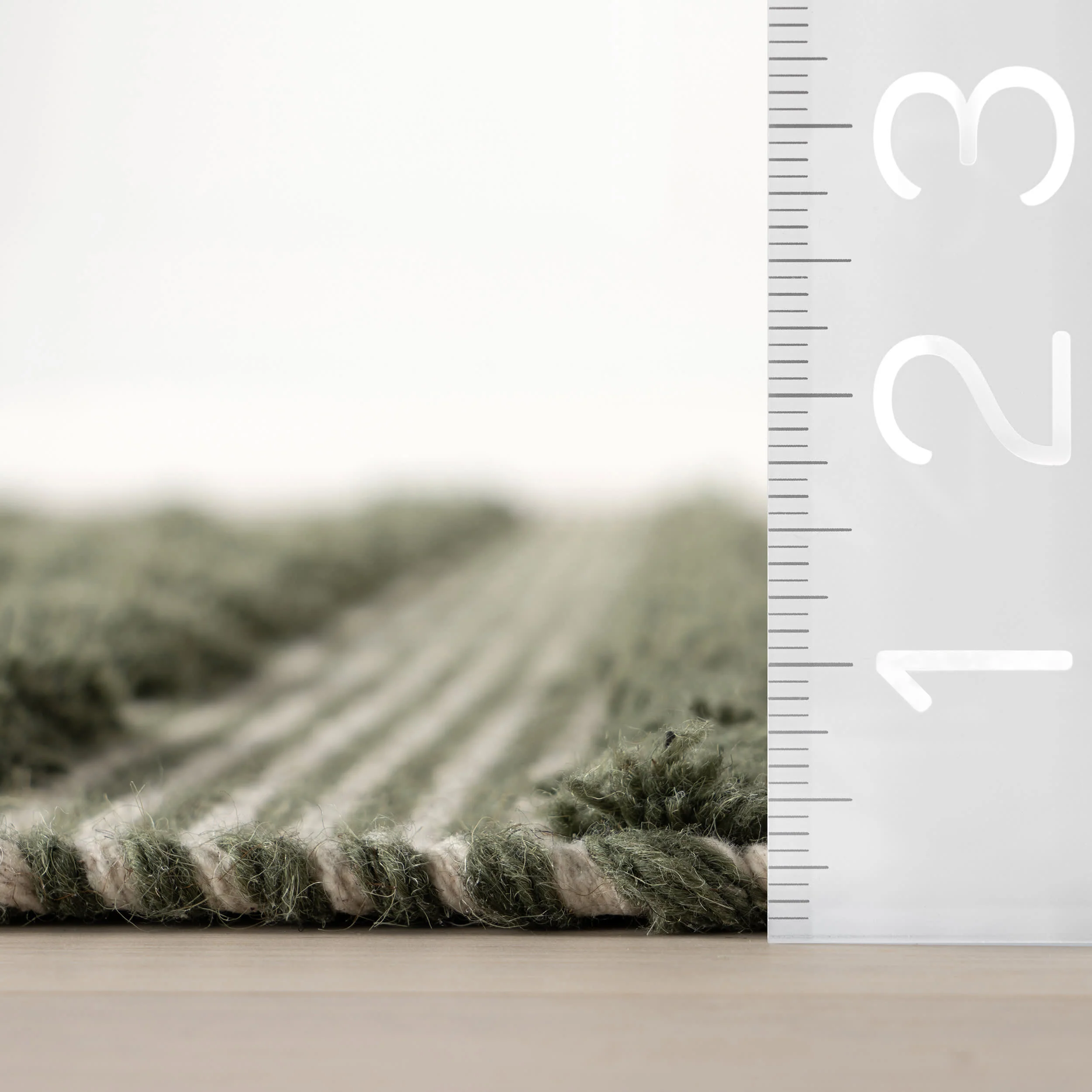 Nubi Bohemian Striped Hand Woven Rug | Green - Image 5
