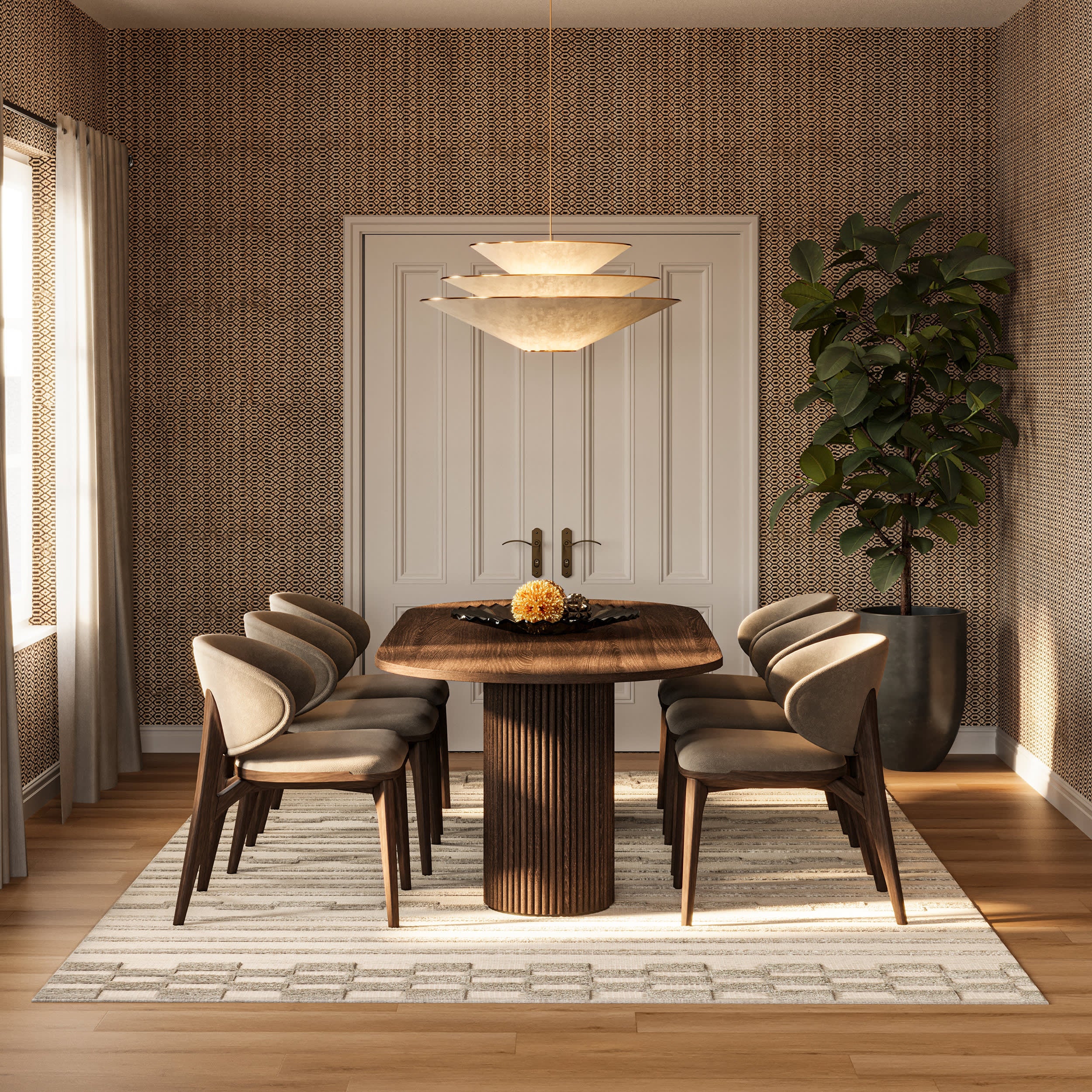 Nubi Bohemian Striped Hand Woven Rug | Grey - Image 2