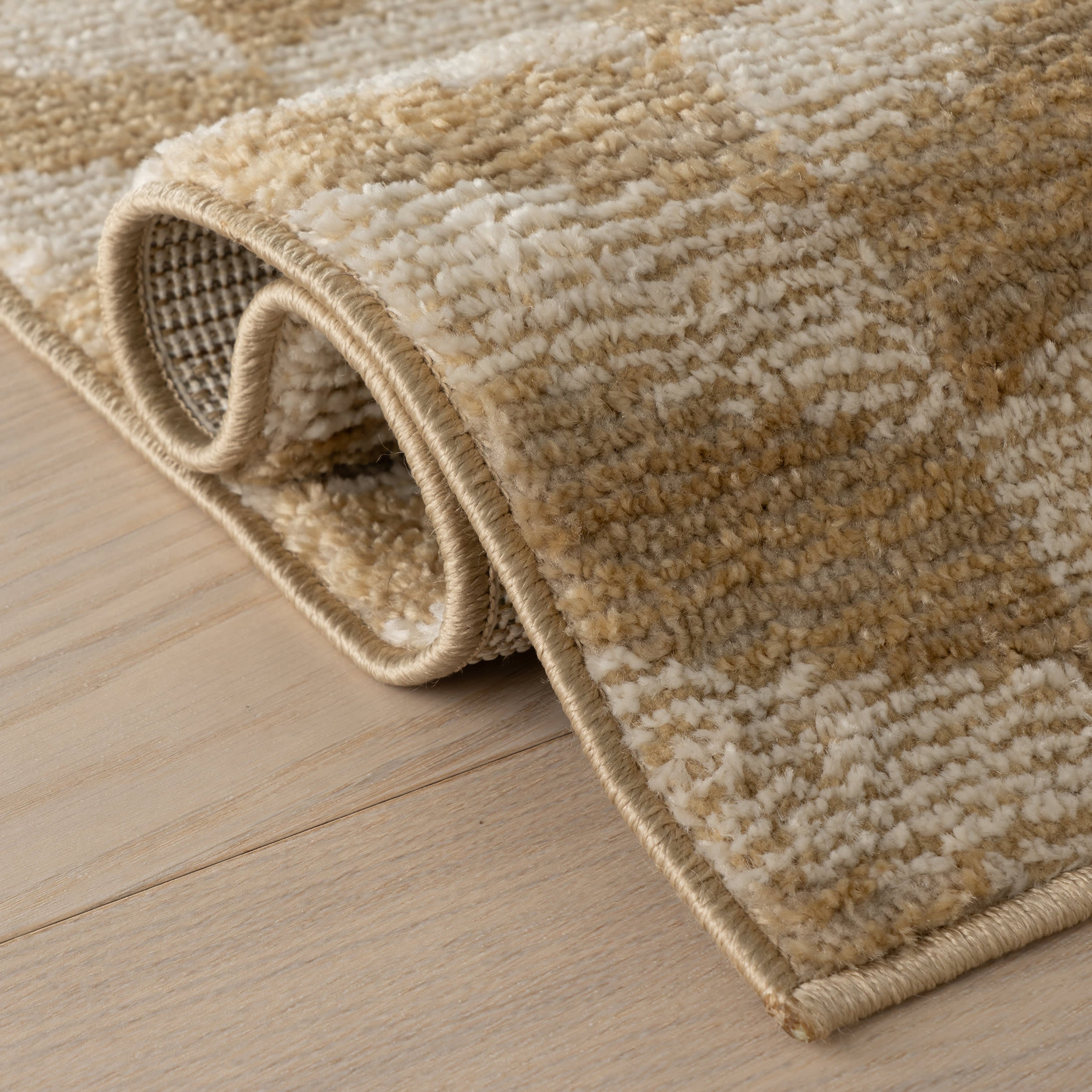 Offsetter Modern Striped Rug | Tan - Image 11