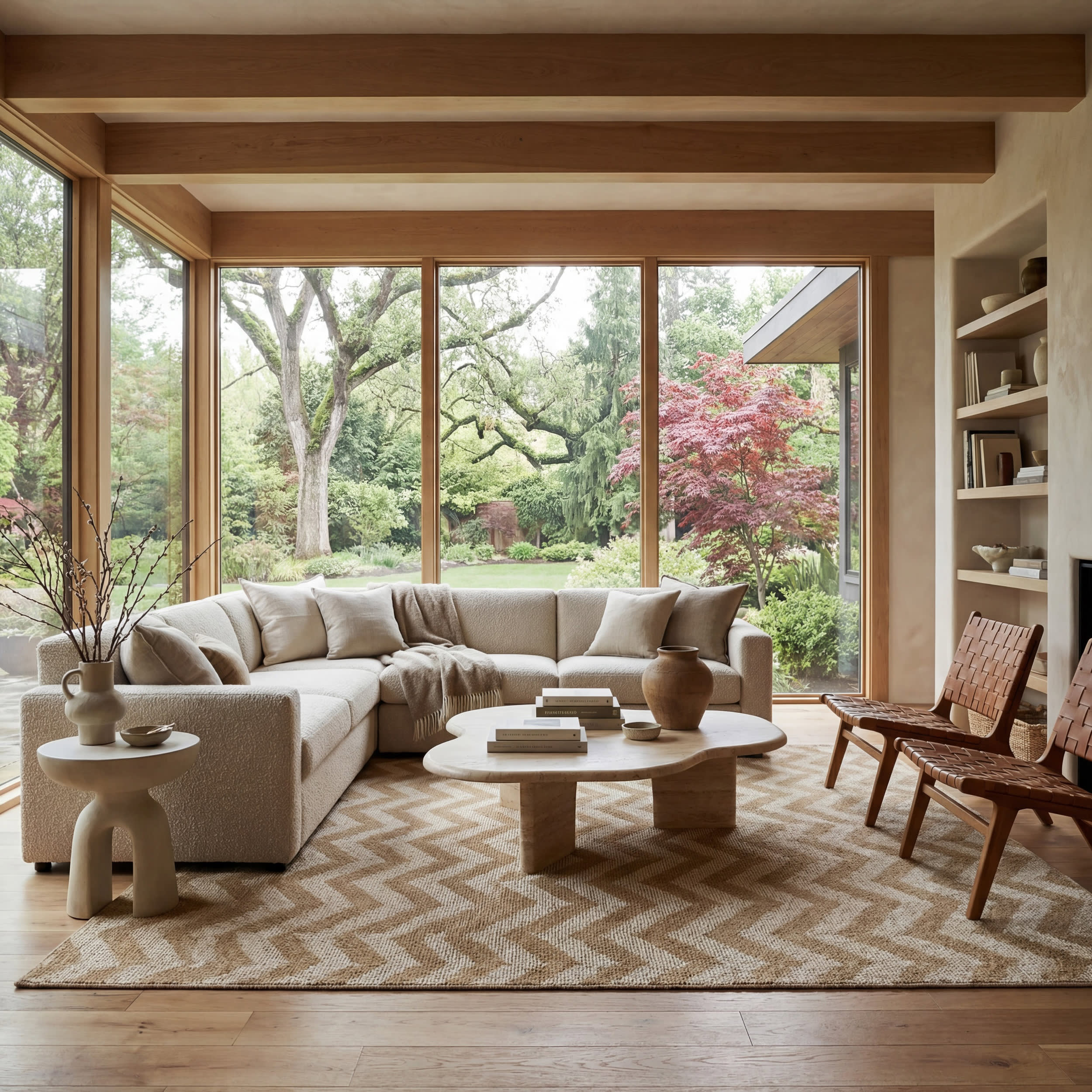 Offsetter Modern Striped Rug | Tan - Image 2