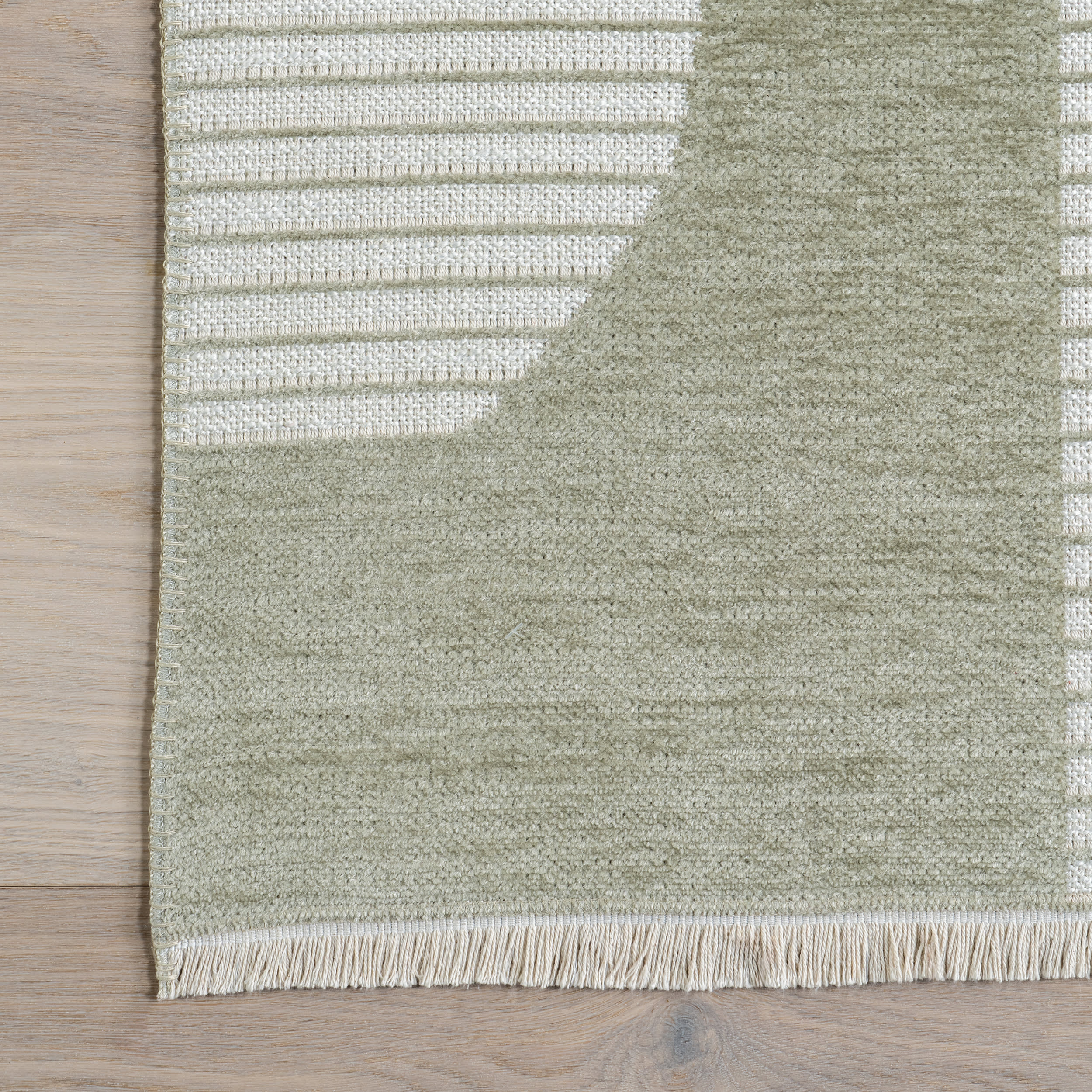 Olaya Abstract Reversible Washable Rug | Light Green - Image 3