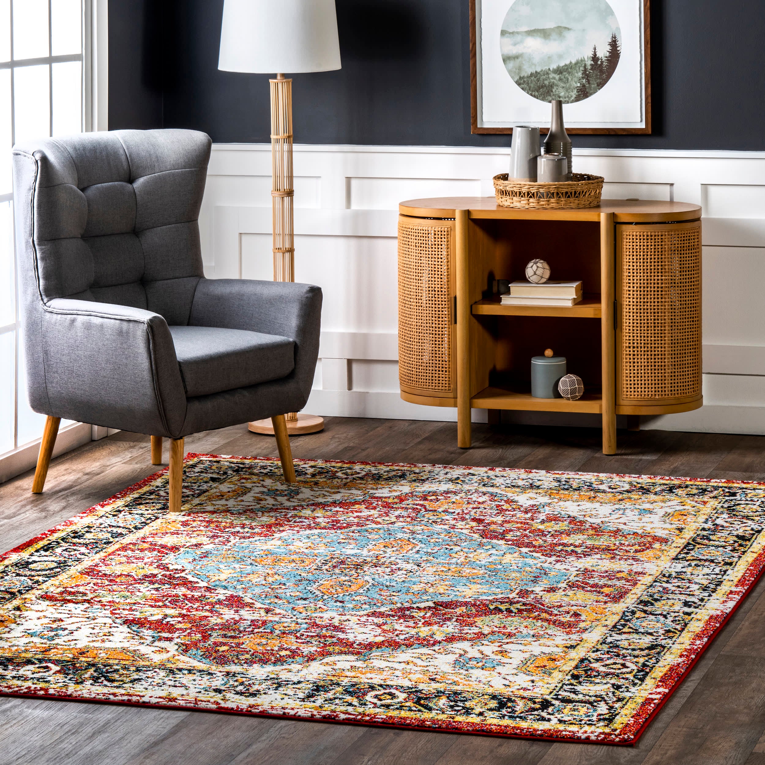 Olden Medallion Indoor/Outdoor Rug | Multicolor - Image 4