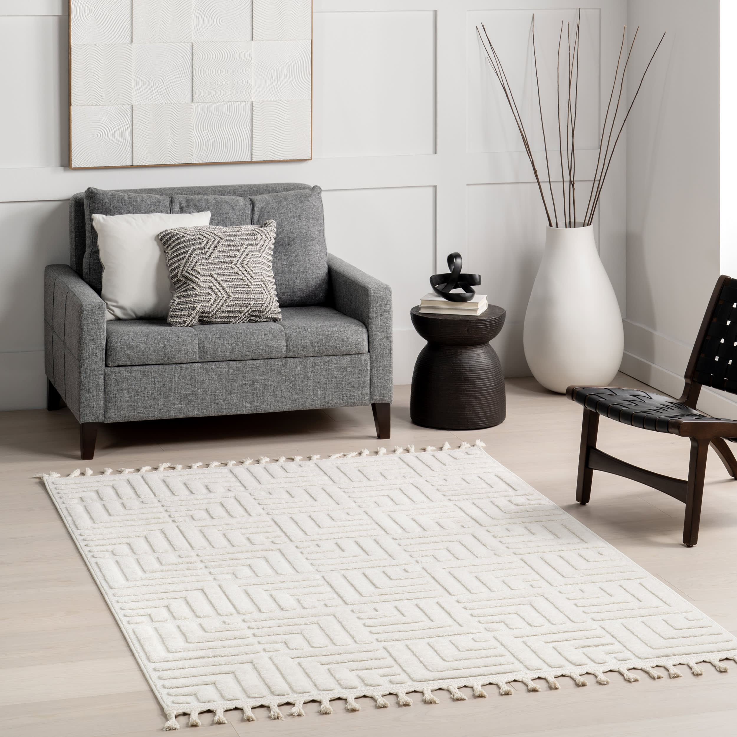 Olean Geometric Rug | Cream - Image 2