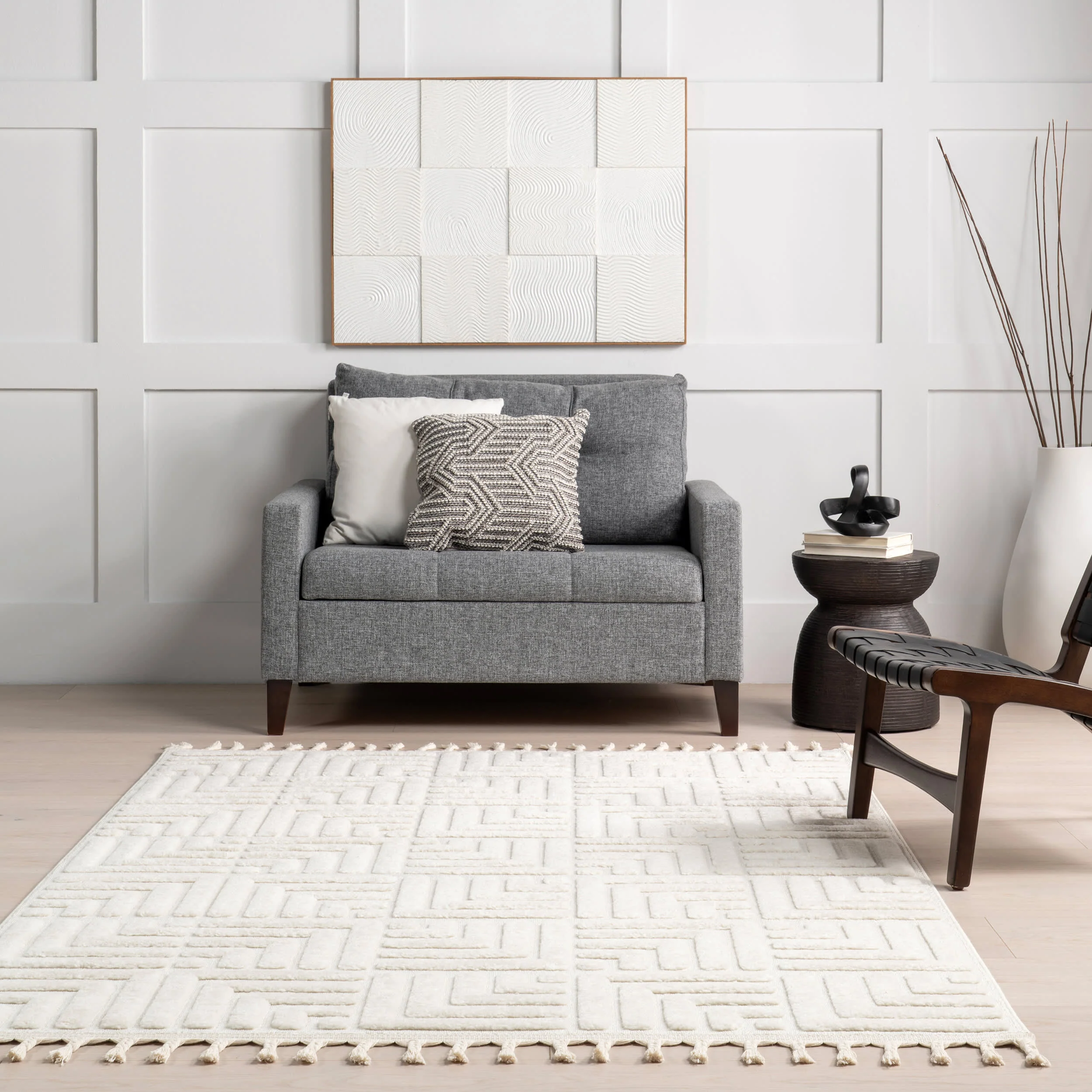 Olean Geometric Rug | Cream - Image 4
