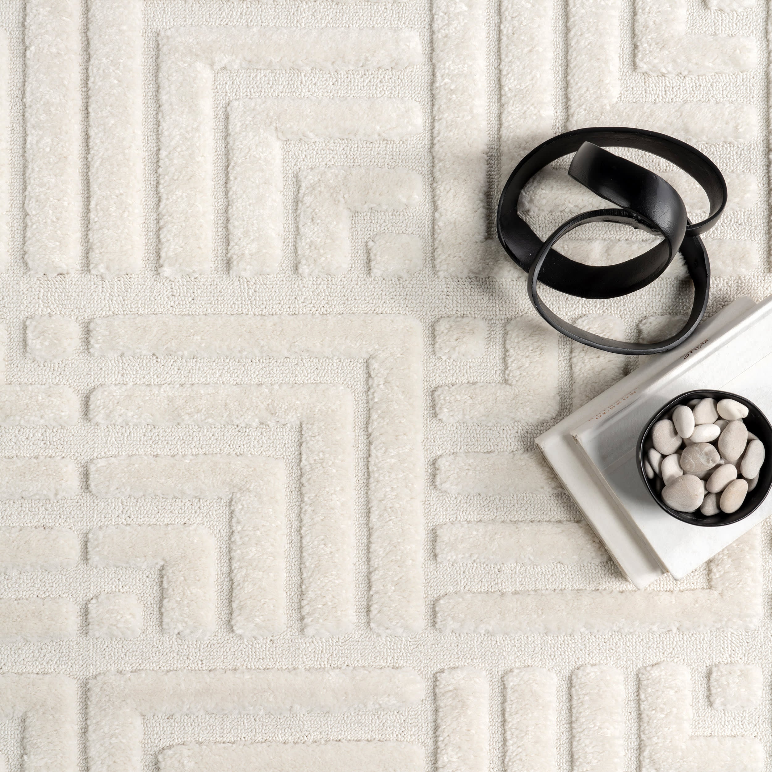 Olean Geometric Rug | Cream - Image 7