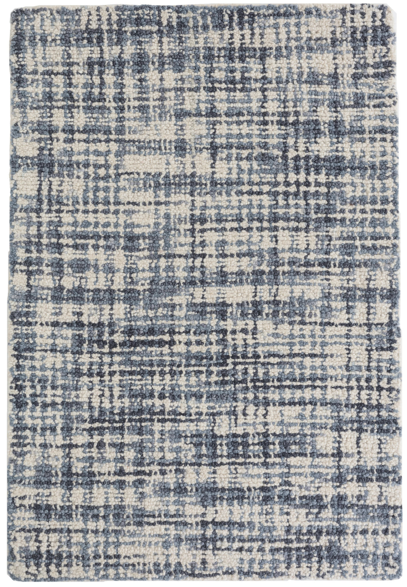 Olio Hand Hooked Wool Rug | Blue