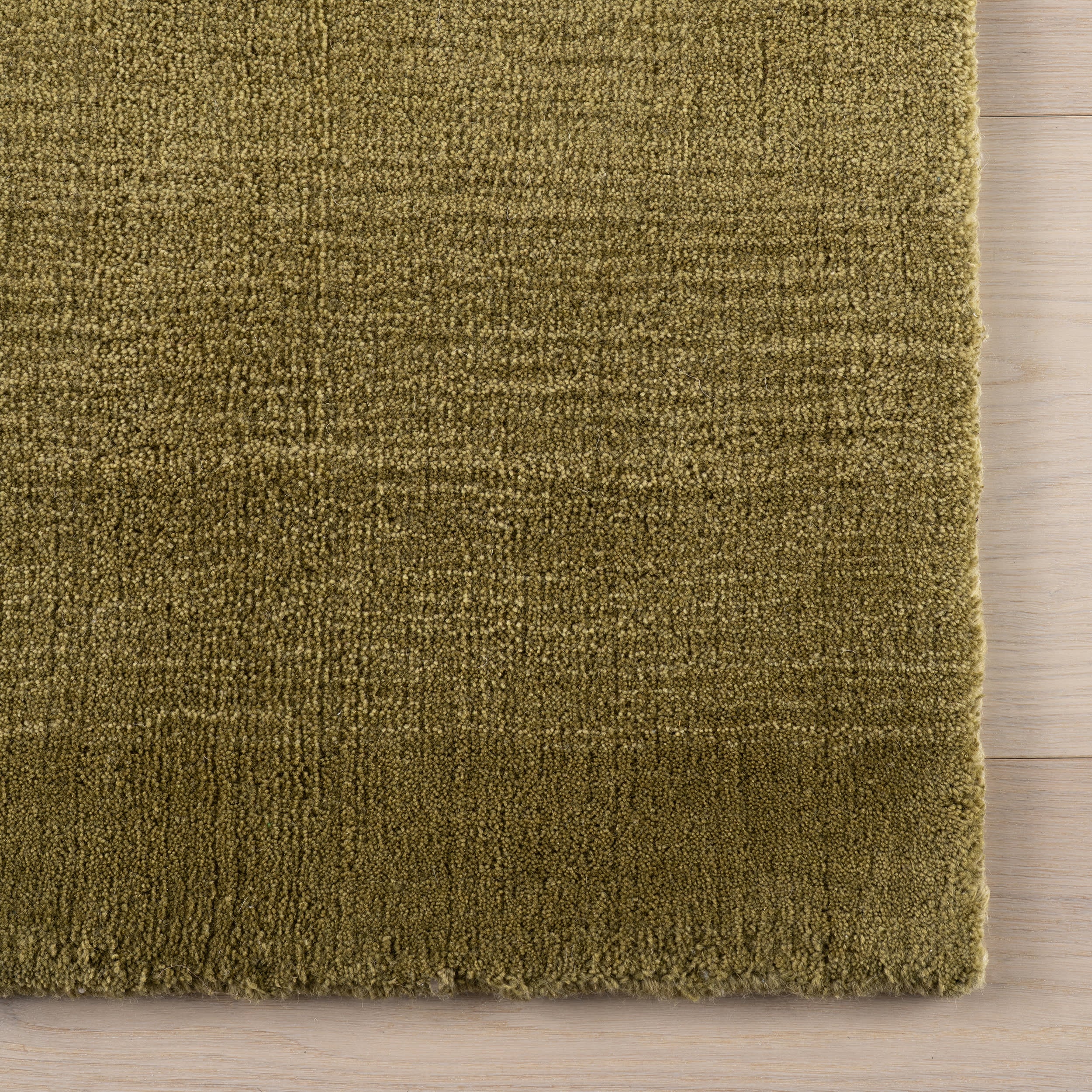 Ombre Hand Loomed Gradient Wool Rug | Olive Green - Image 4