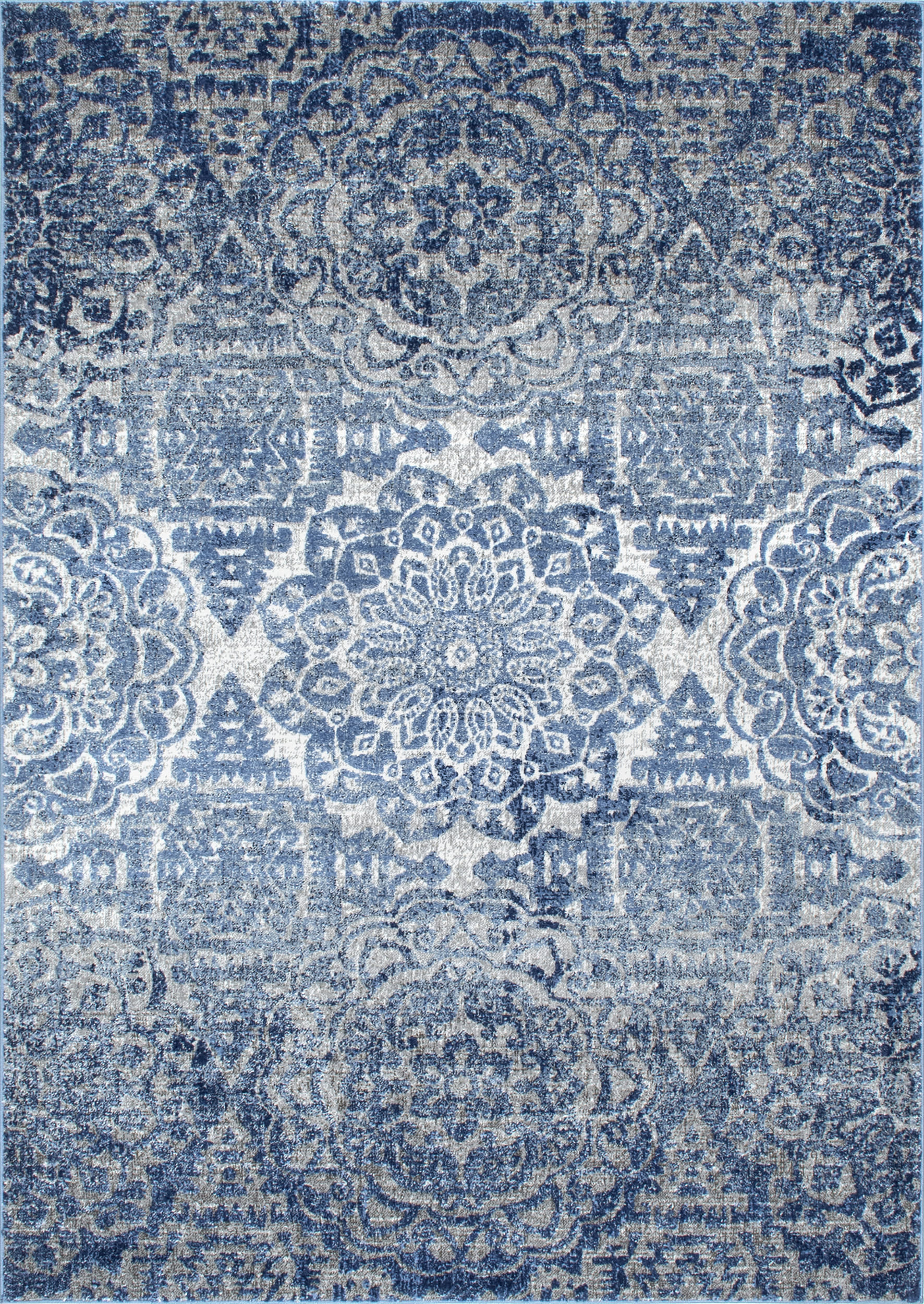 Ombre Rosettes Rug | Blue