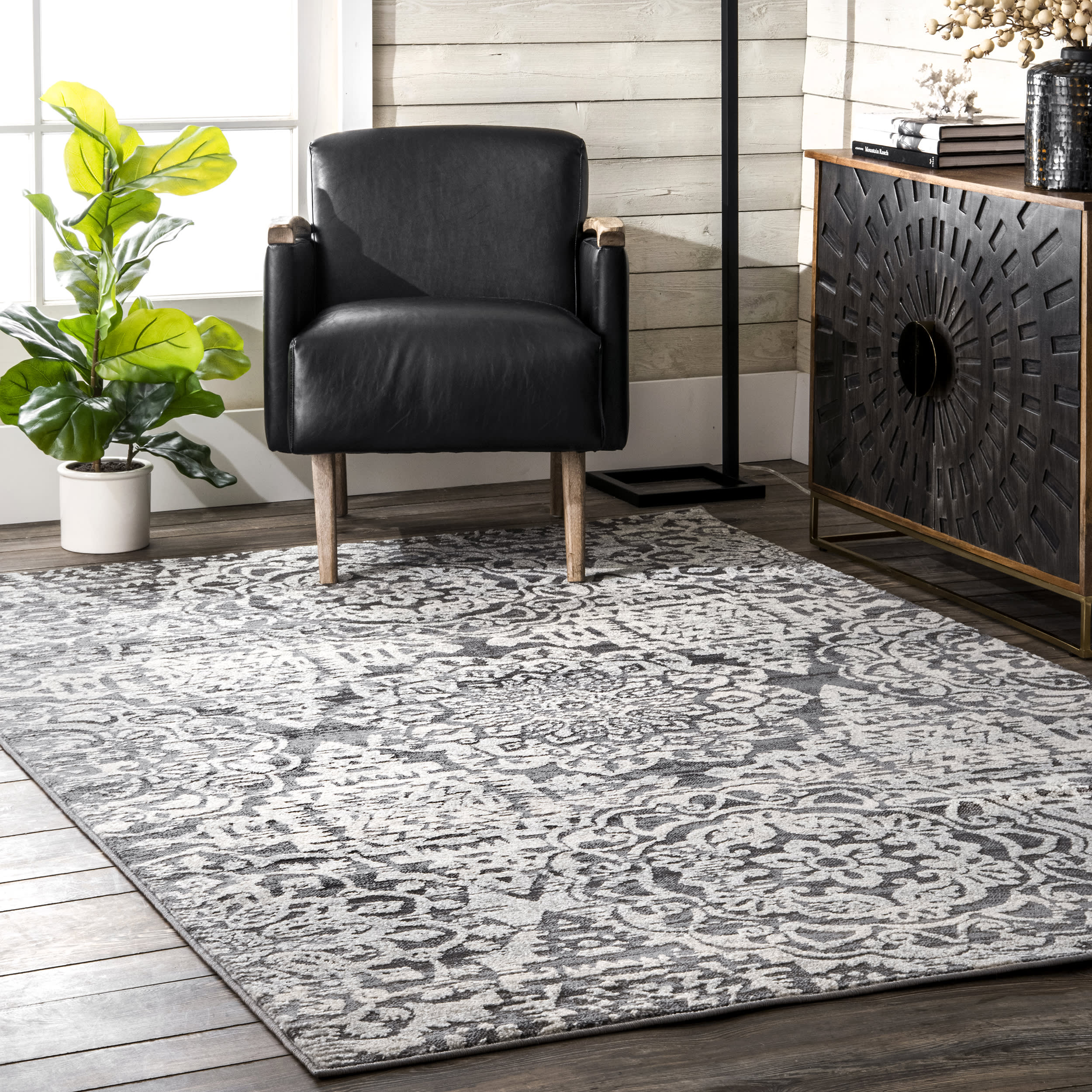Ombre Rosettes Rug | Grey - Image 2