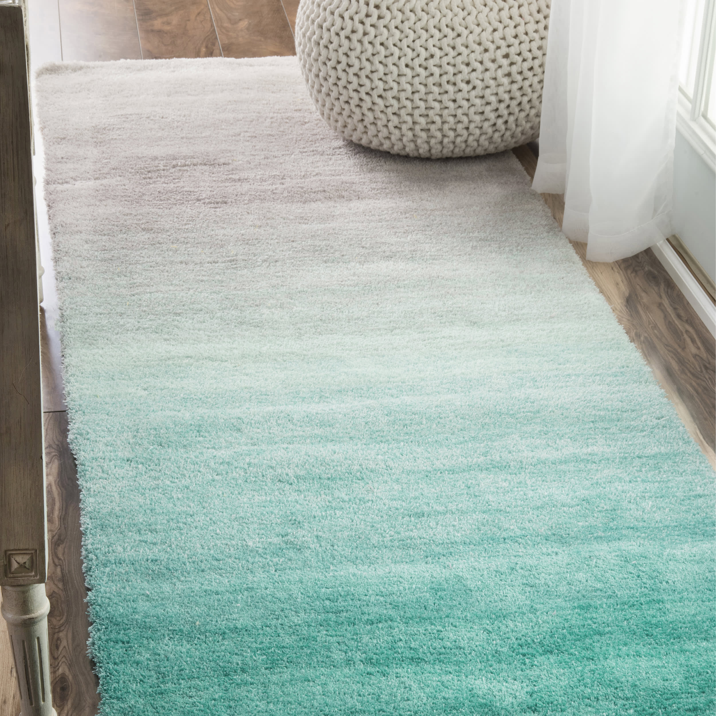 Ombre Shag Rug | Turquoise - Image 2