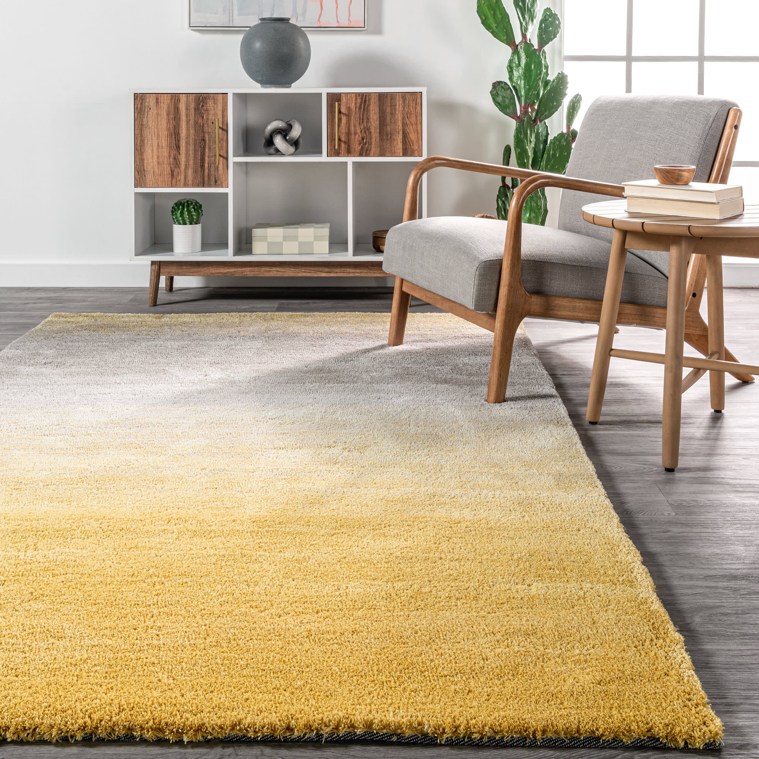 Ombre Shag Rug | Yellow - Image 4