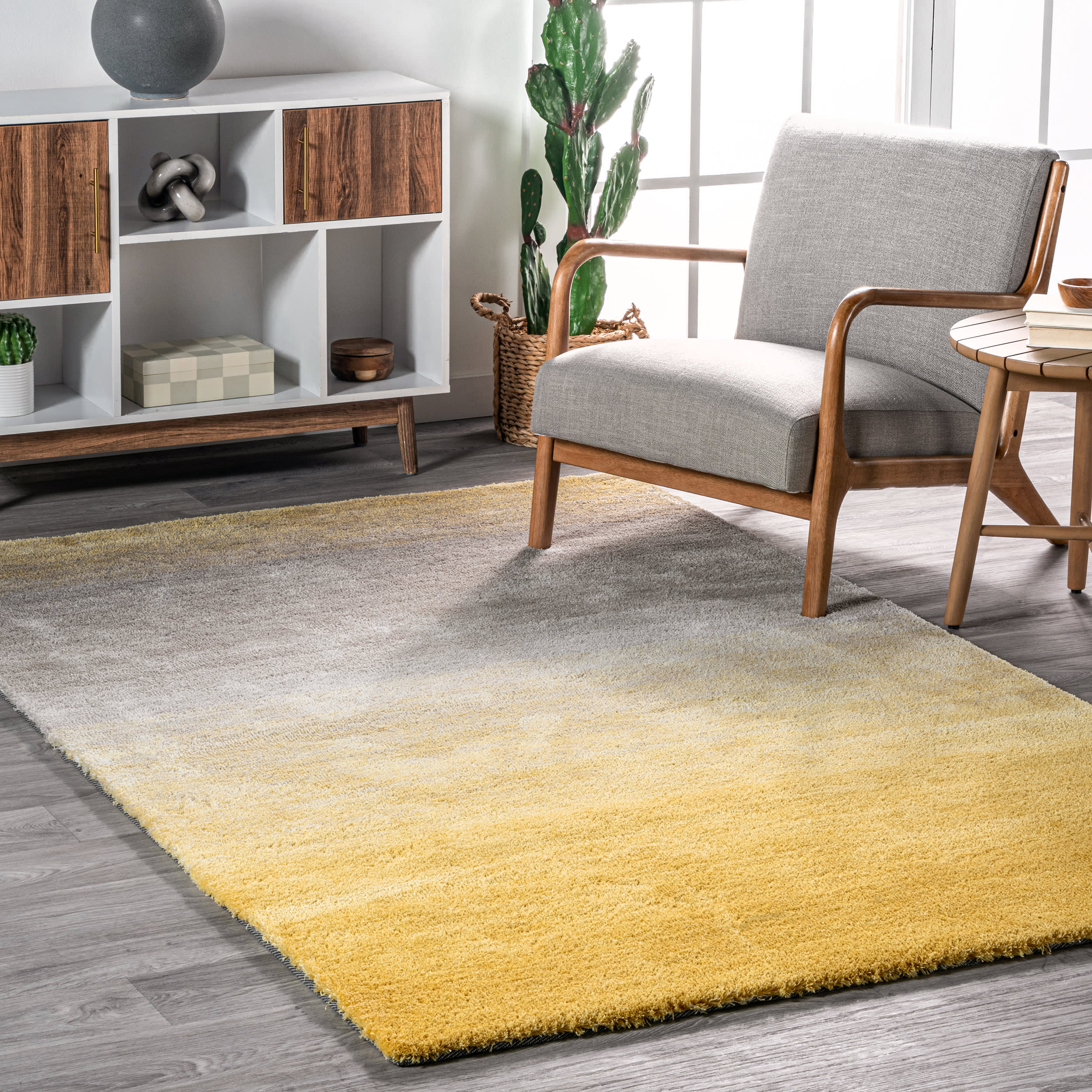 Ombre Shag Rug | Yellow - Image 2