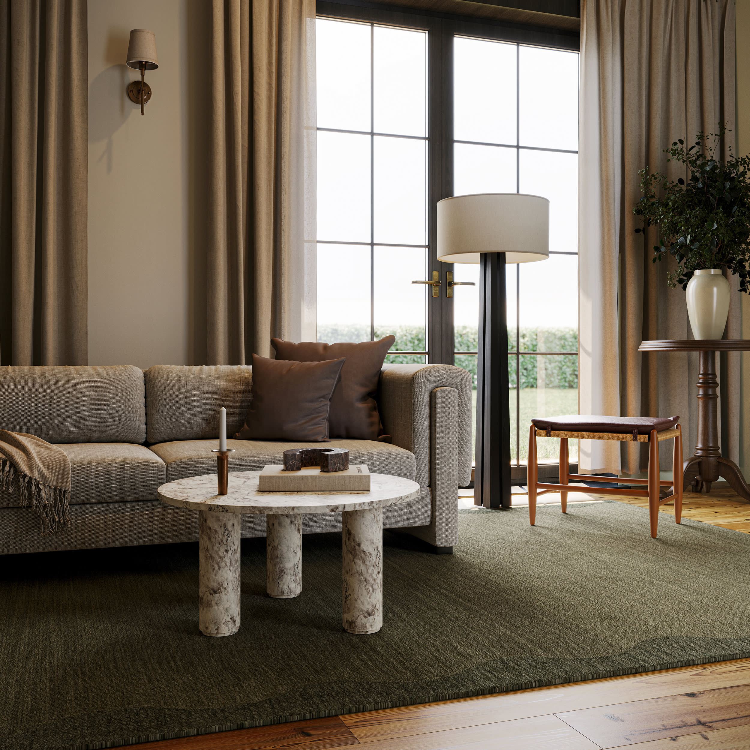 Ondine Solid Wool Rug by Nate Berkus | Green - Image 2