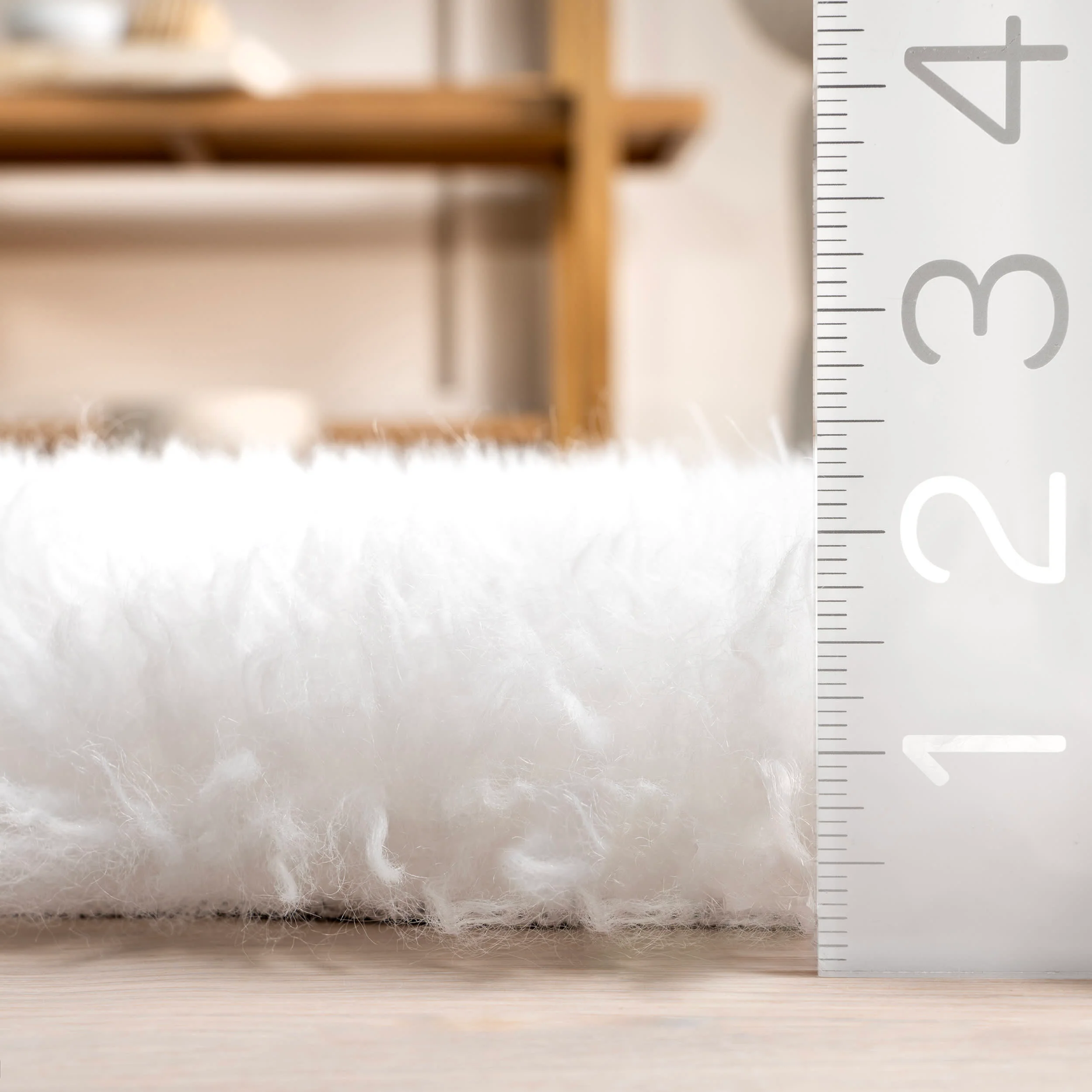 Onika Faux Sheepskin Plush Washable Rug | Ivory - Image 5