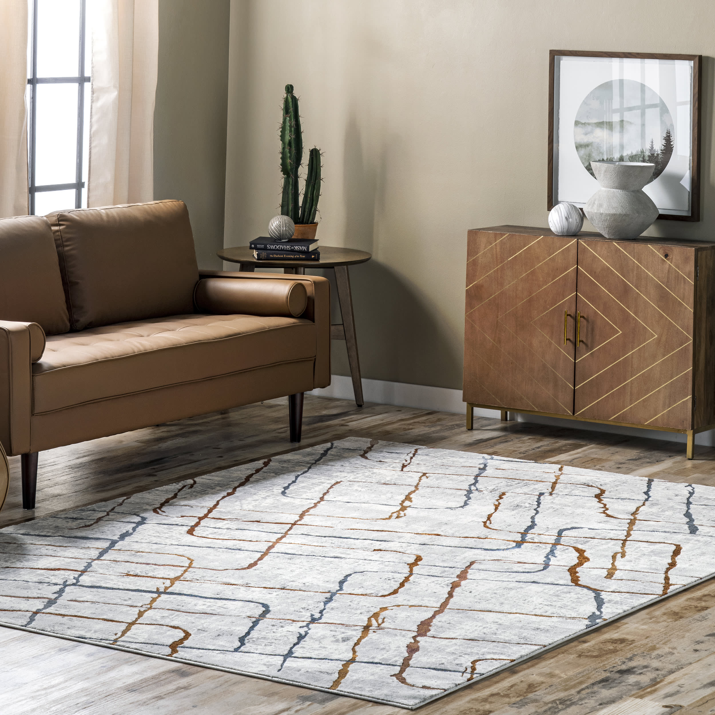 Opaline Abstract Rug | Light Grey - Image 2