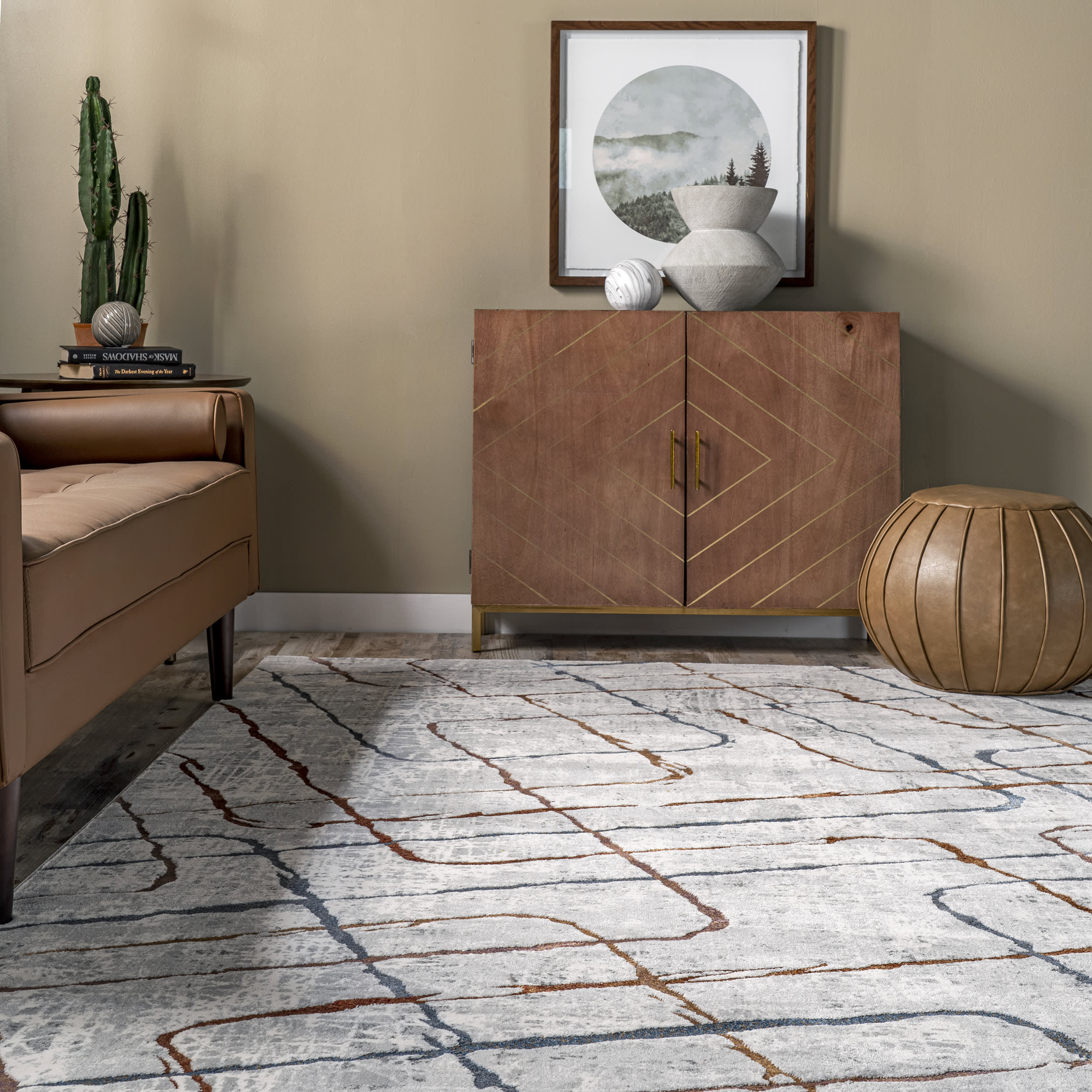 Opaline Abstract Rug | Light Grey - Image 4