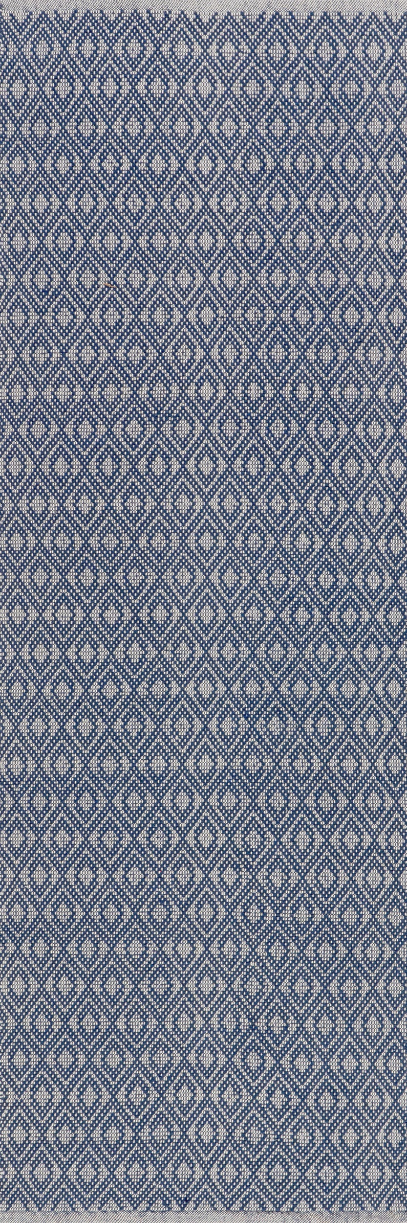 Optic Diamond Handwoven Cotton Rug | Blue