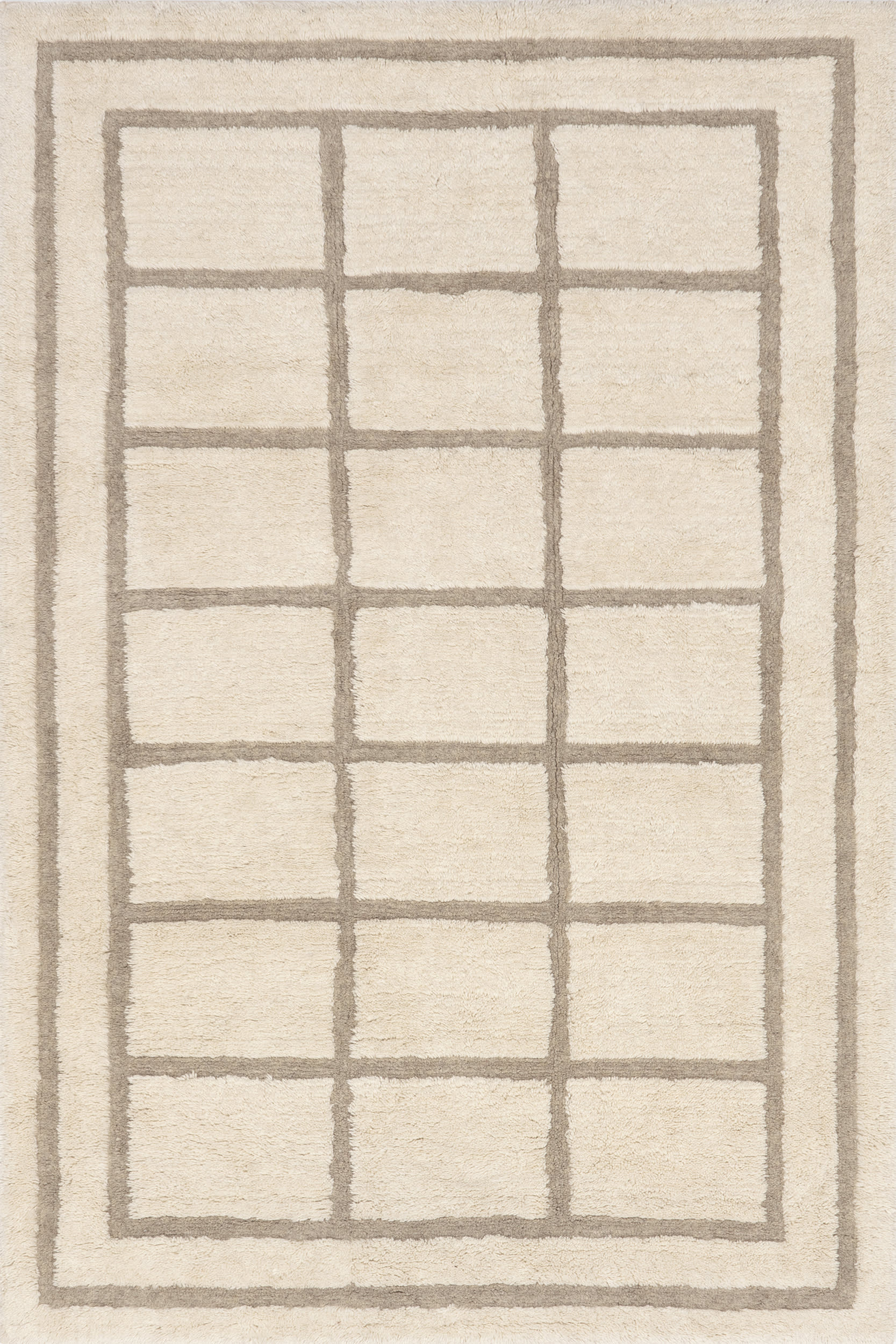 Ora Geometric Wool Washable Rug | Ivory