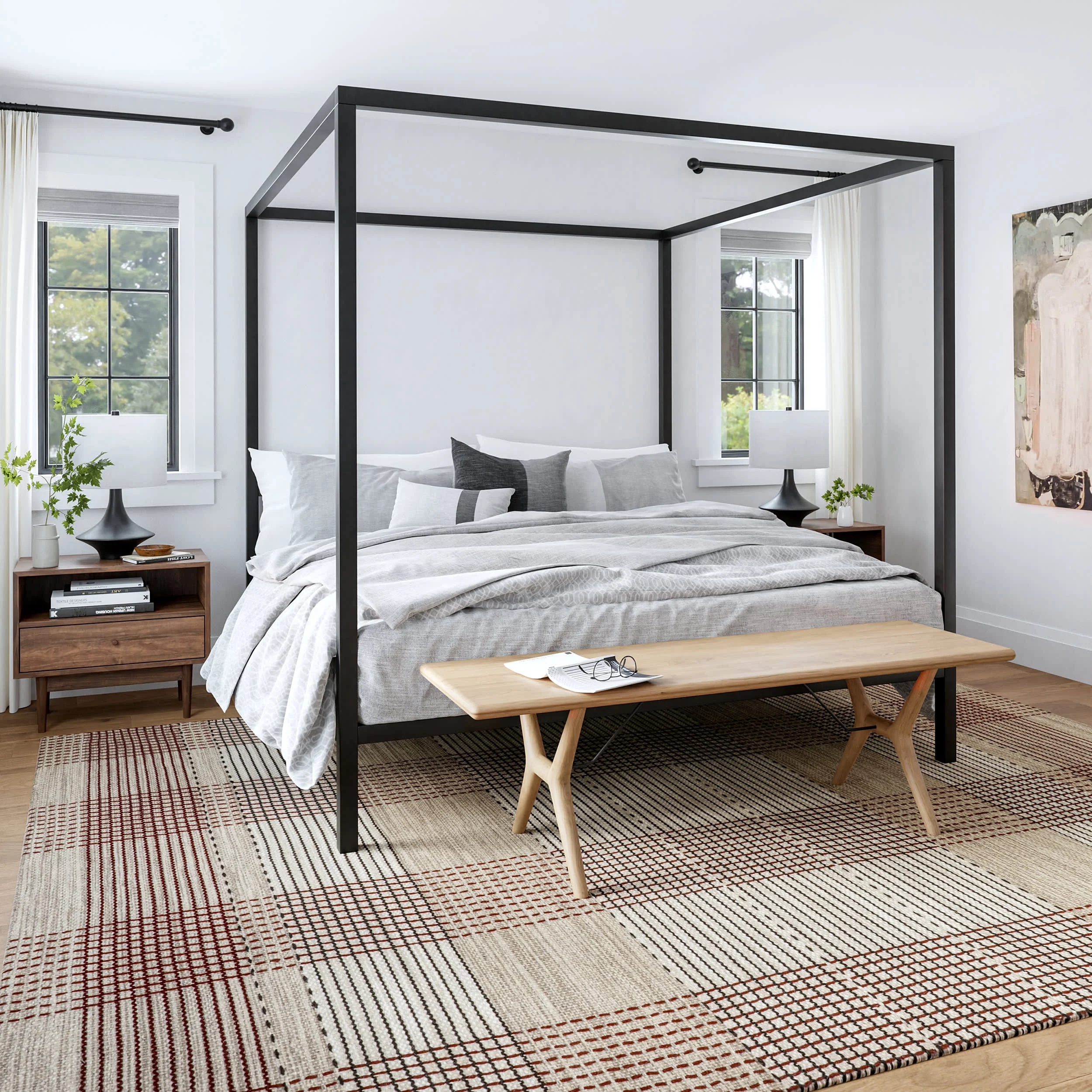 Oregon Plaid Wool Rug | Beige - Image 2