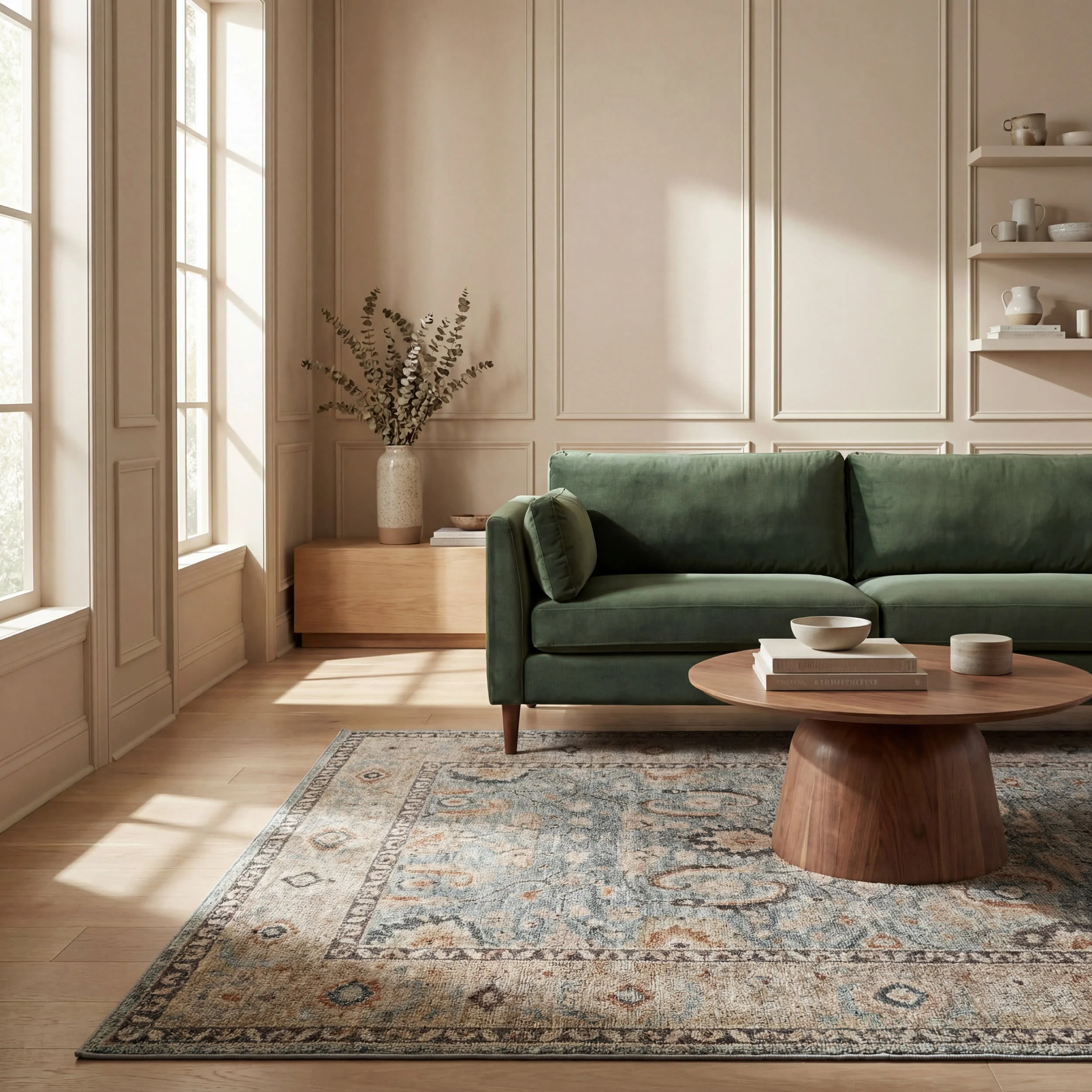 Orlind Traditional Bordered Washable Rug | Blue - Image 5