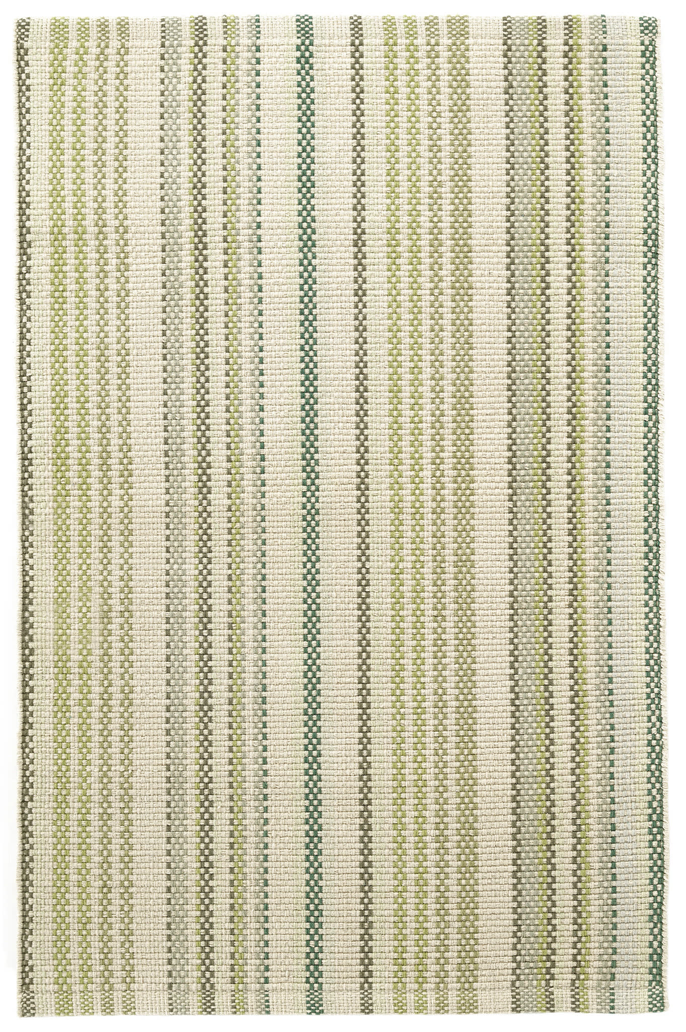 Oslo Stripe Handwoven Cotton Rug | Green
