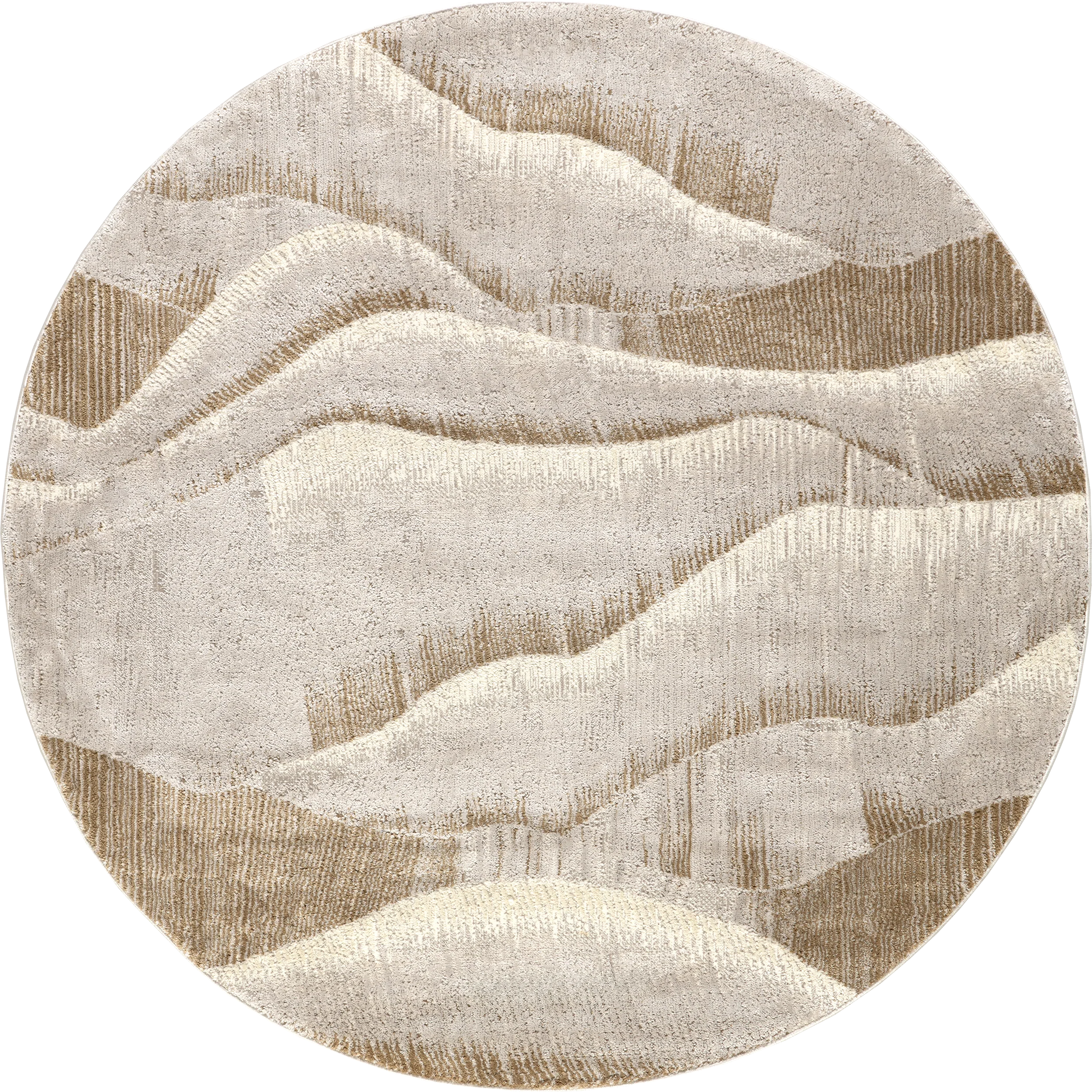 Pahad Abstract Plush Textured Washable Rug | Beige