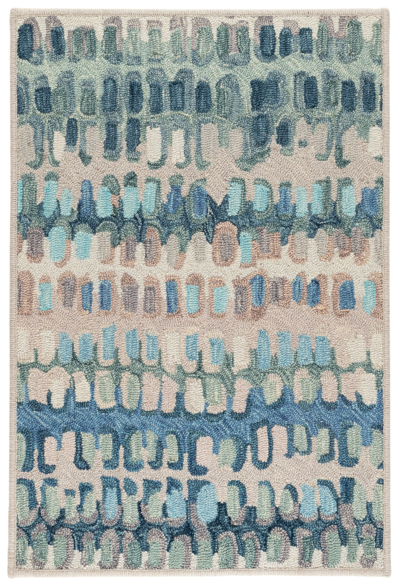 Paint Chip Hand Micro Hooked Wool Custom Rug | Blue