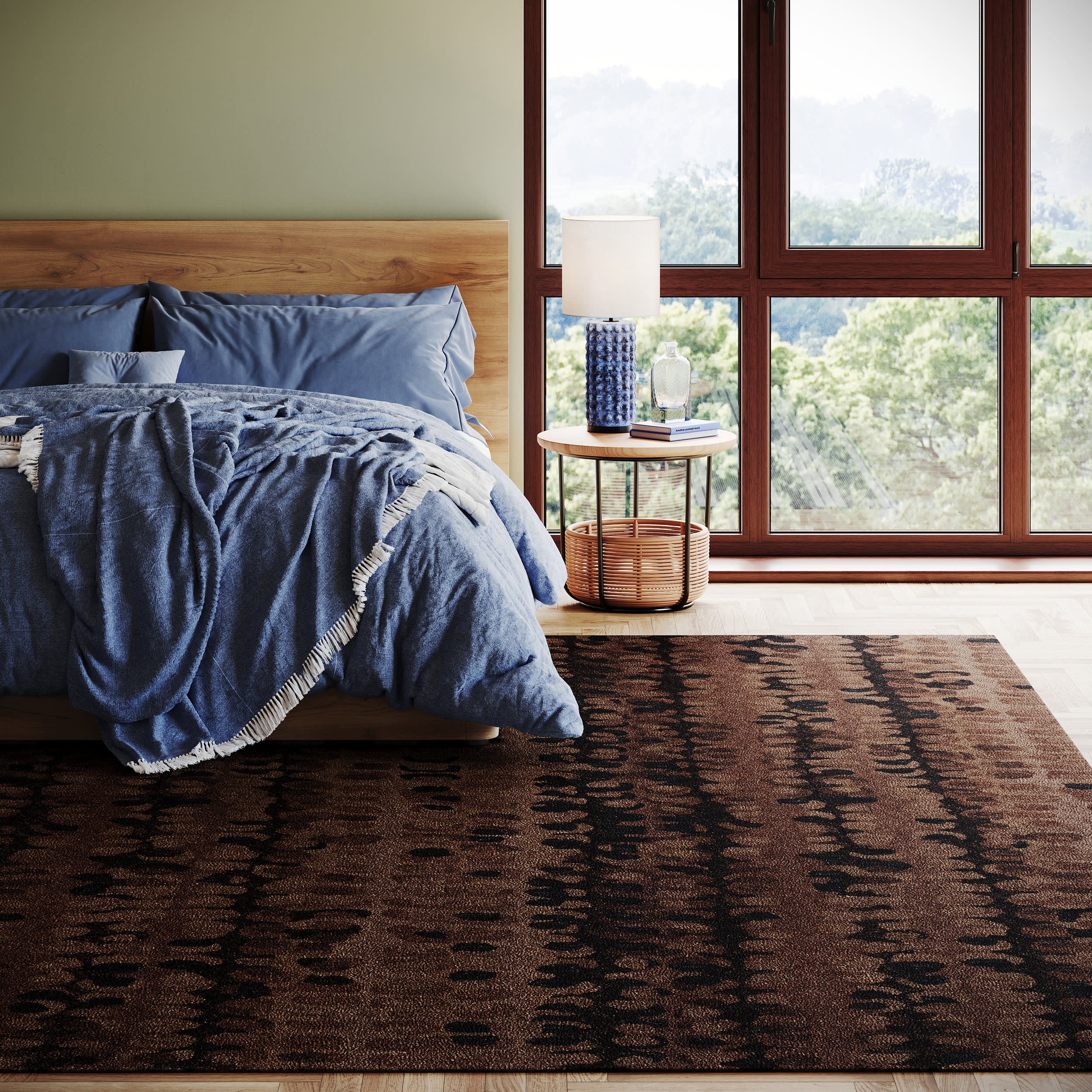 Paint Chip Hand Micro Hooked Wool Rug | Bark - Image 2