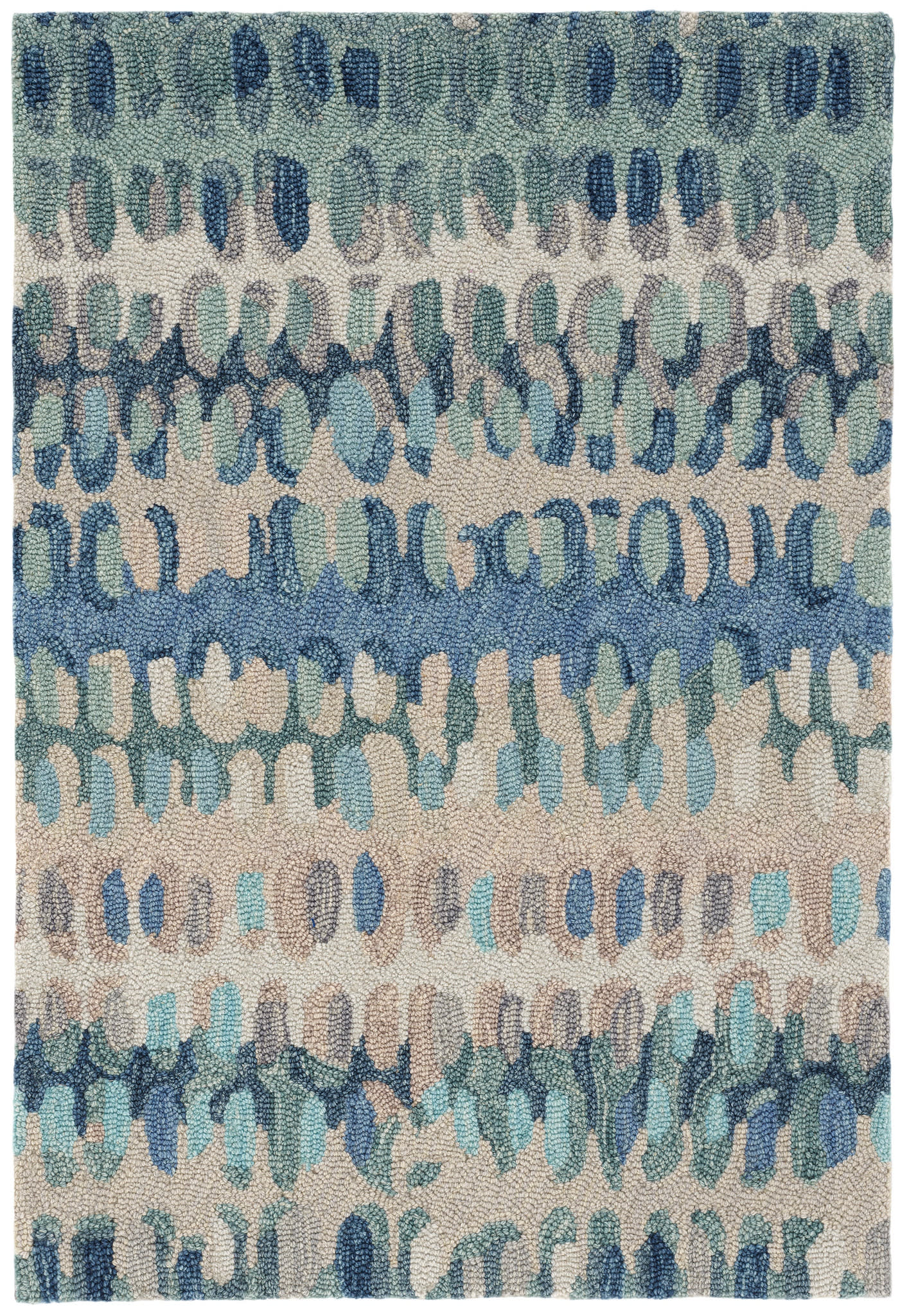 Paint Chip Hand Micro Hooked Wool Rug | Blue