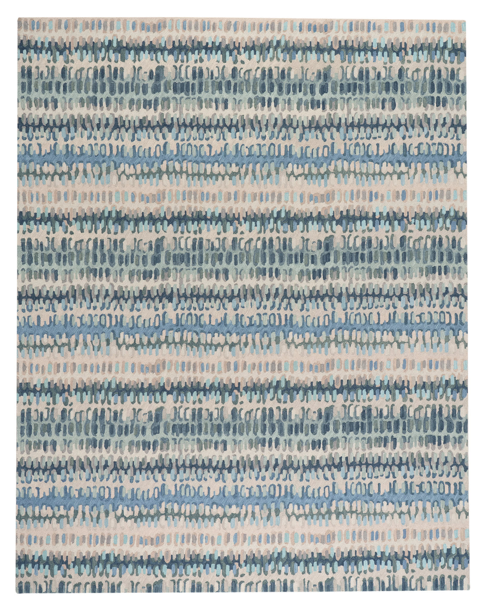 Paint Chip Hand Micro Hooked Wool Rug | Blue - Image 3