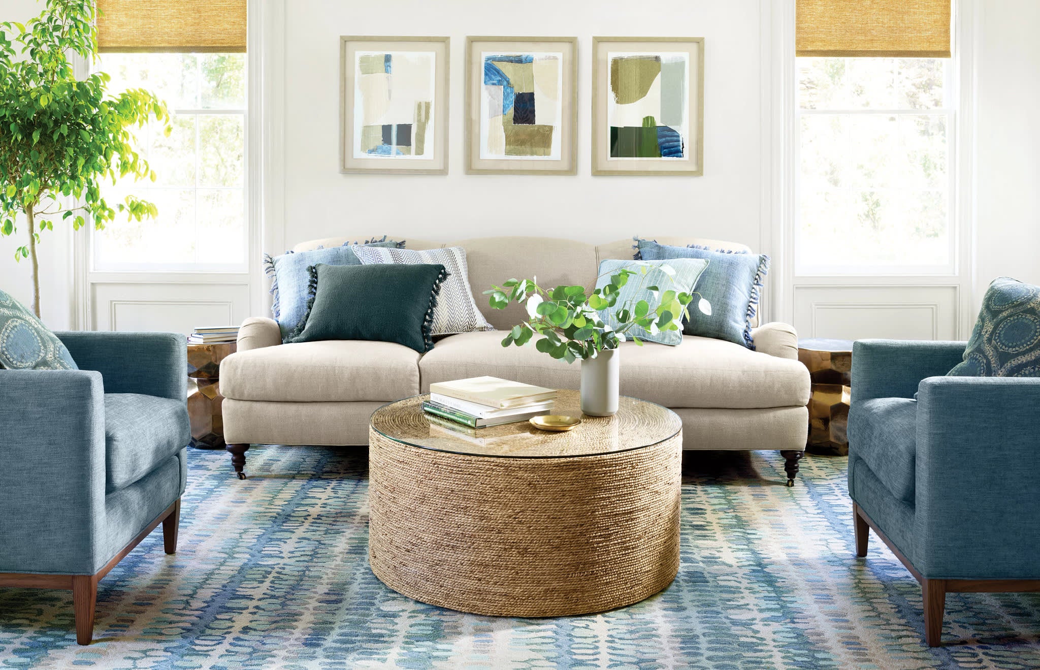 Paint Chip Hand Micro Hooked Wool Rug | Blue - Image 4