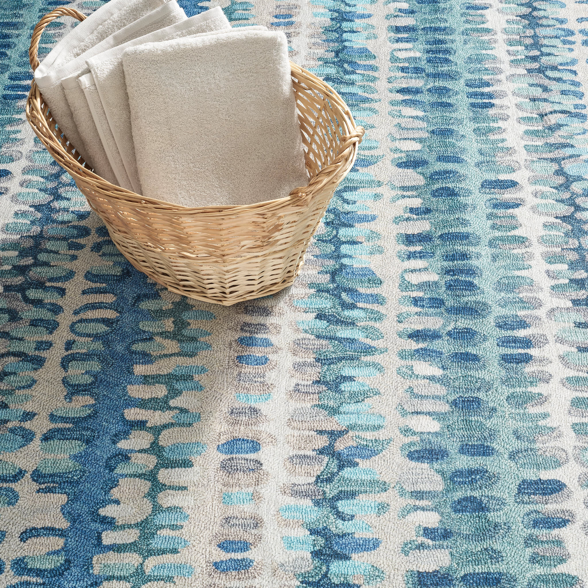 Paint Chip Machine Washable Rug | Blue - Image 3