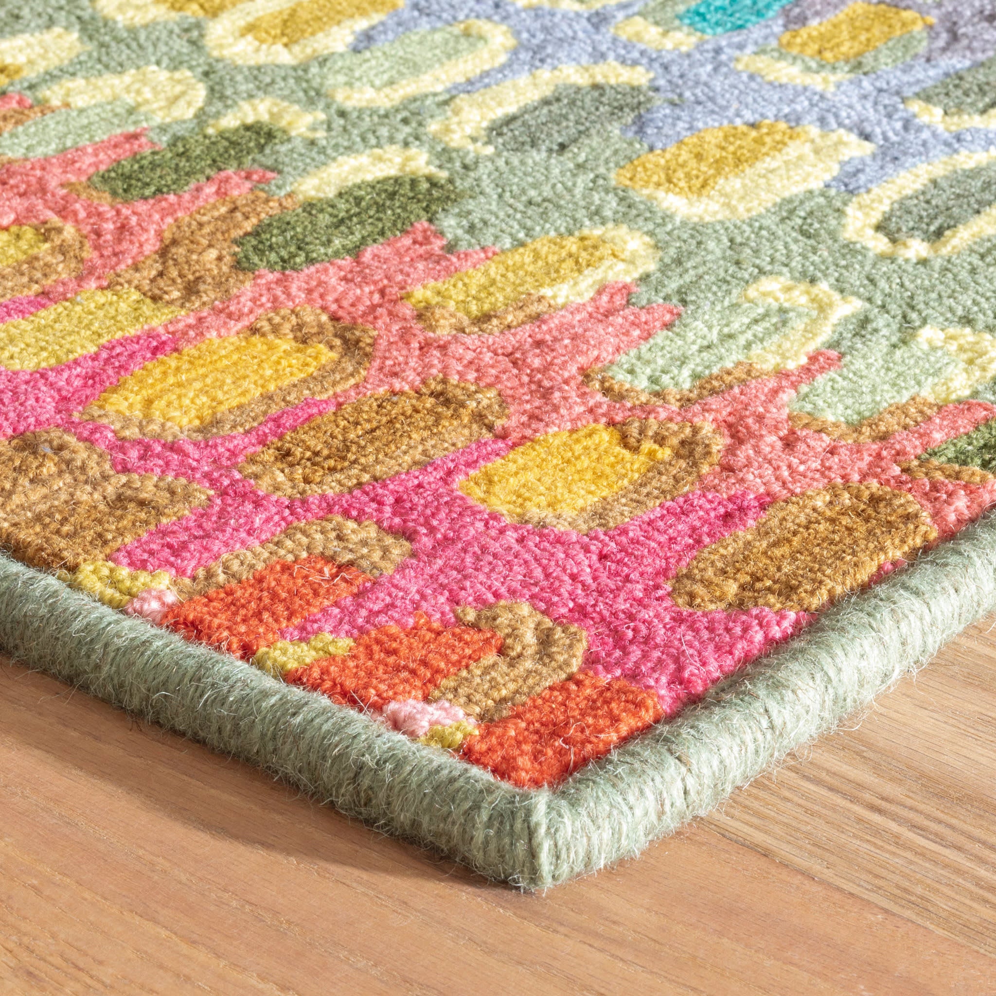 Paint Chip Hand Micro Hooked Wool Custom Rug | Multi - Image 5
