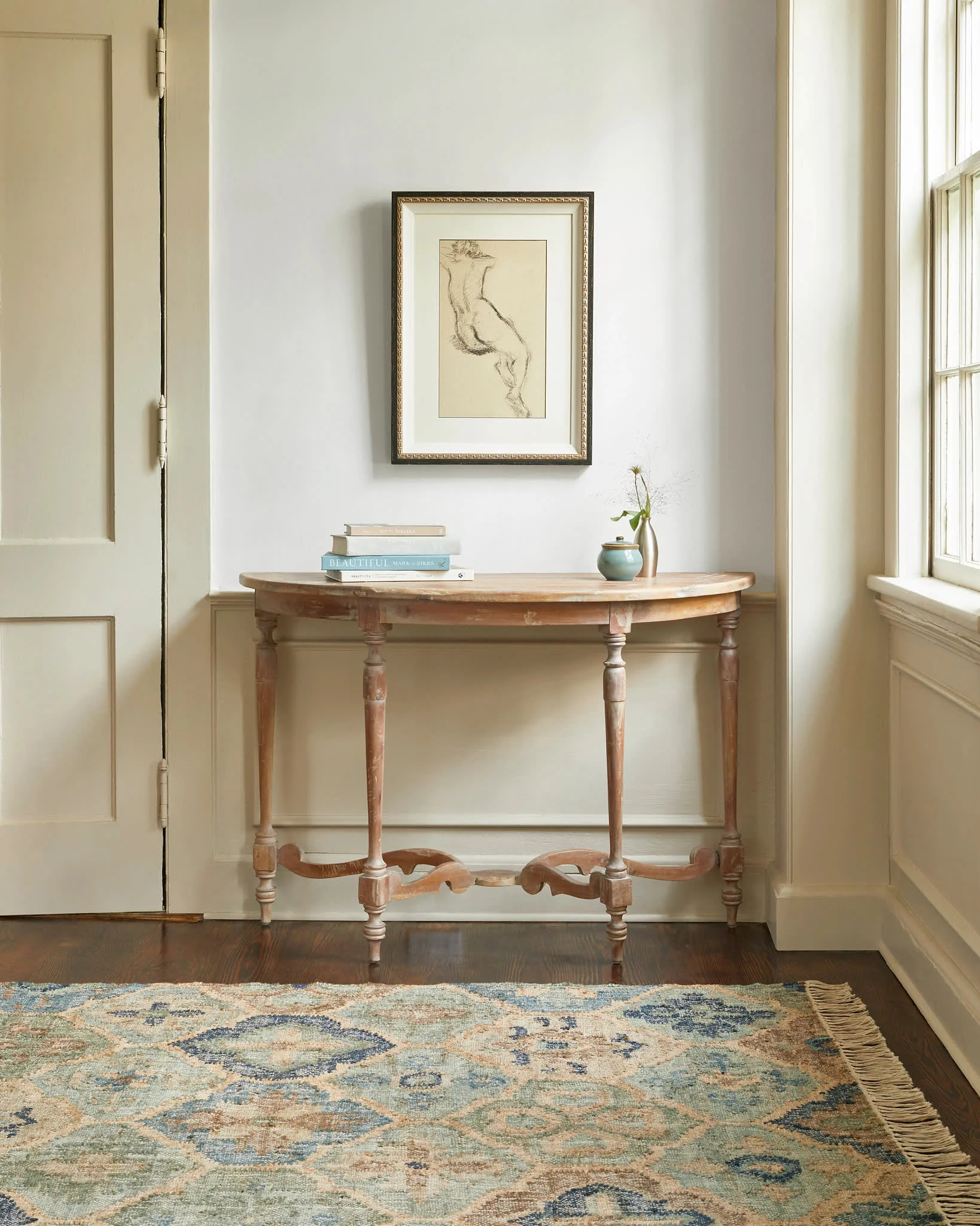 Pali Handwoven Jute Rug | Blue - Image 6