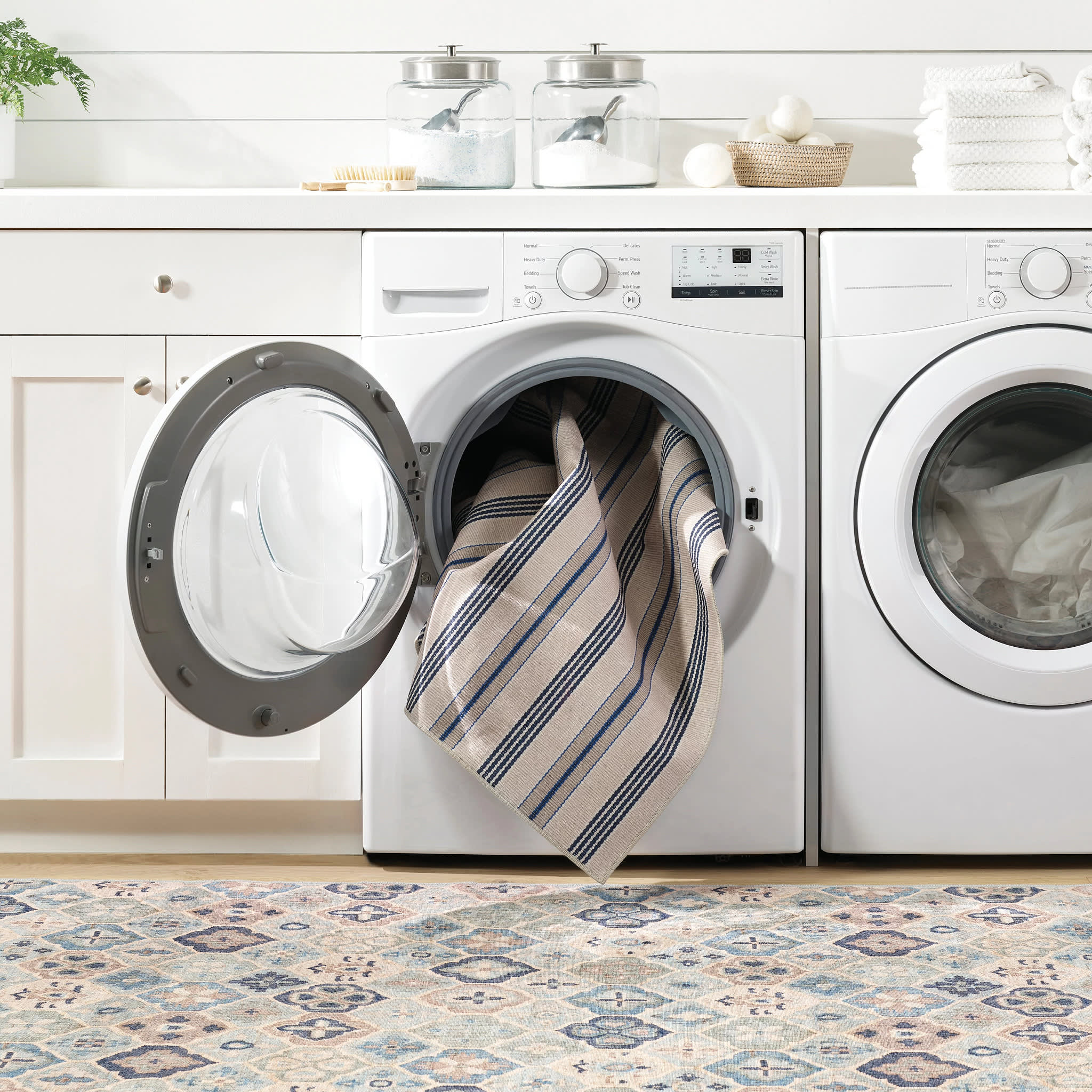 Pali Machine Washable Rug | Blue - Image 3