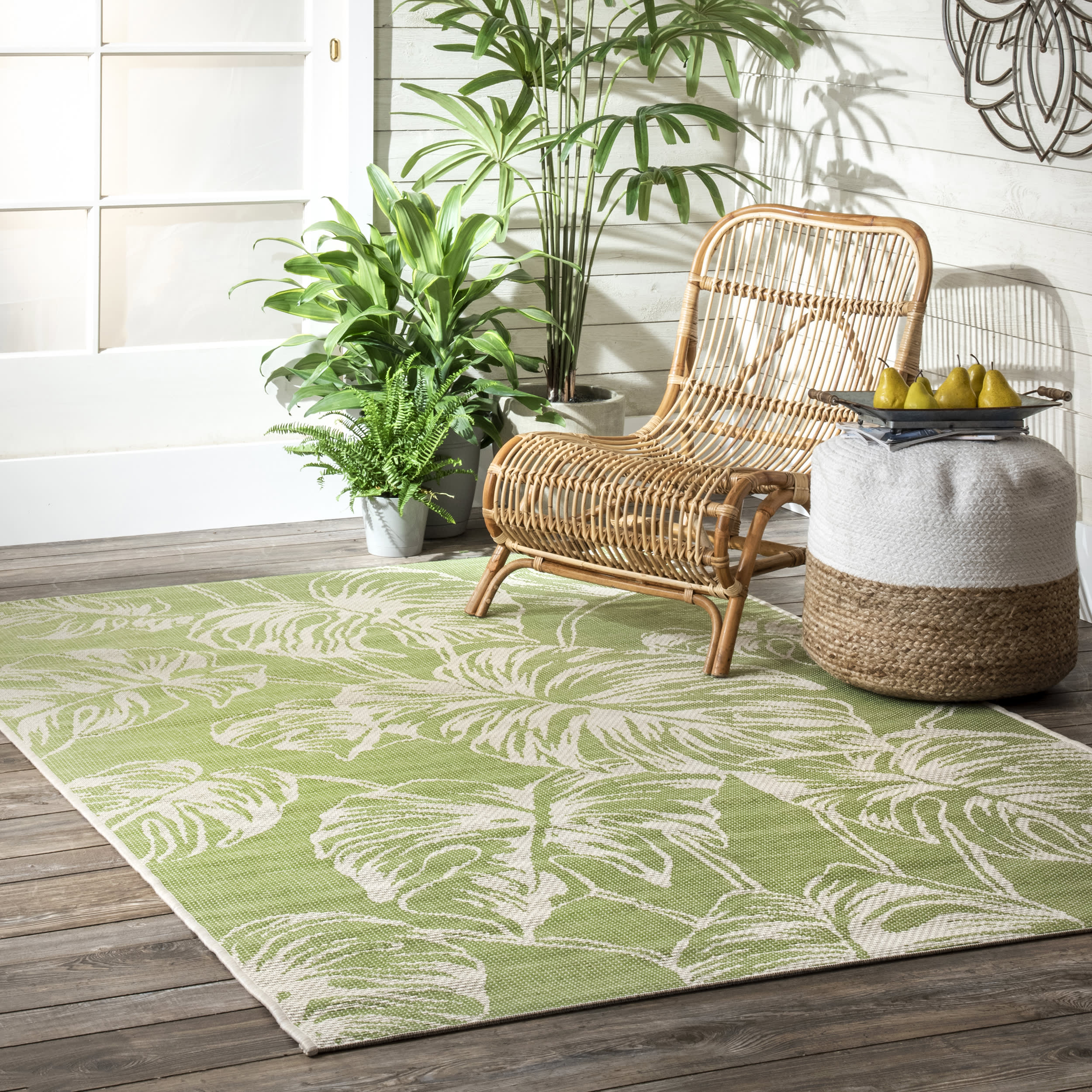 Palm Leaves Indoor/Outdoor Rug | Sage - Image 2