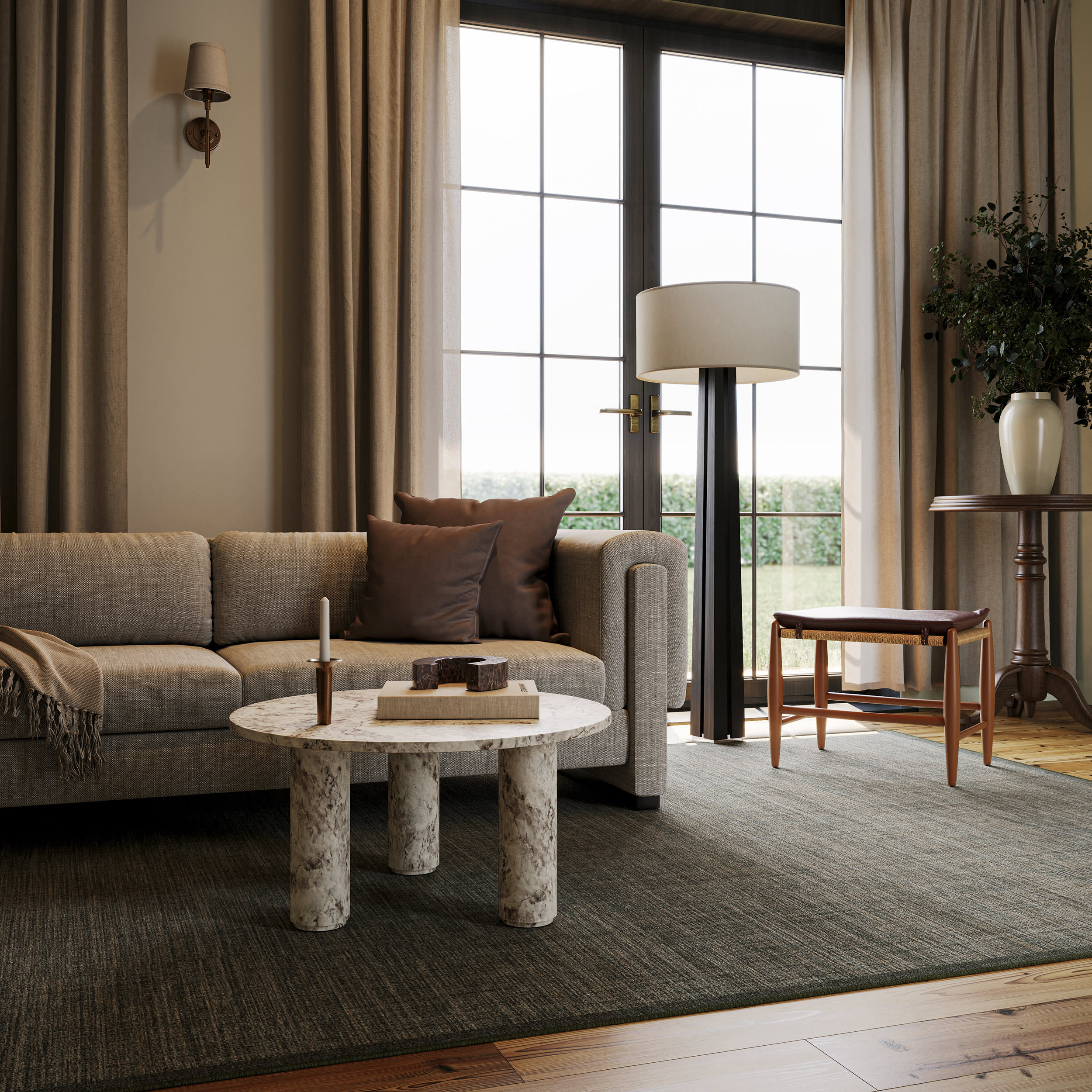 Palmer Solid Washable Rug by Nate Berkus | Green - Image 2