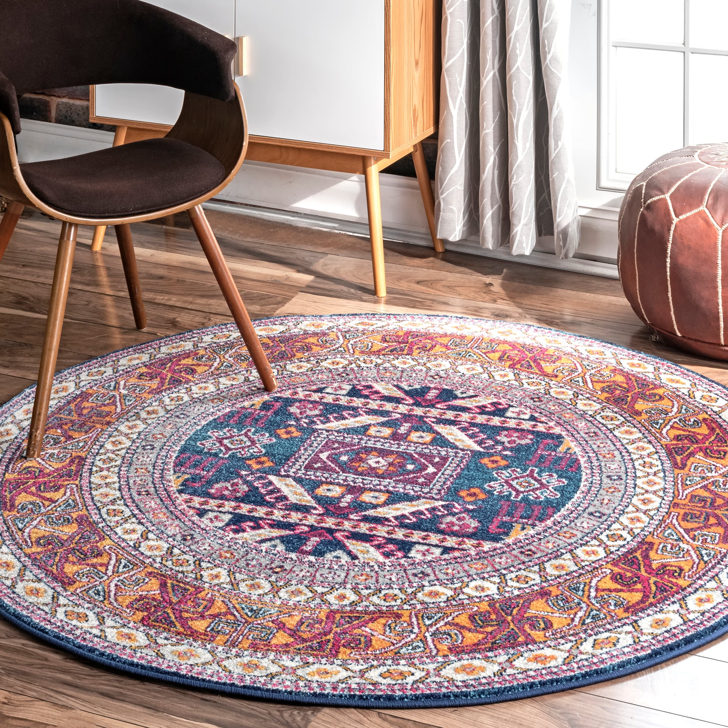 Paneled Geometric Rug | Navy - Image 2