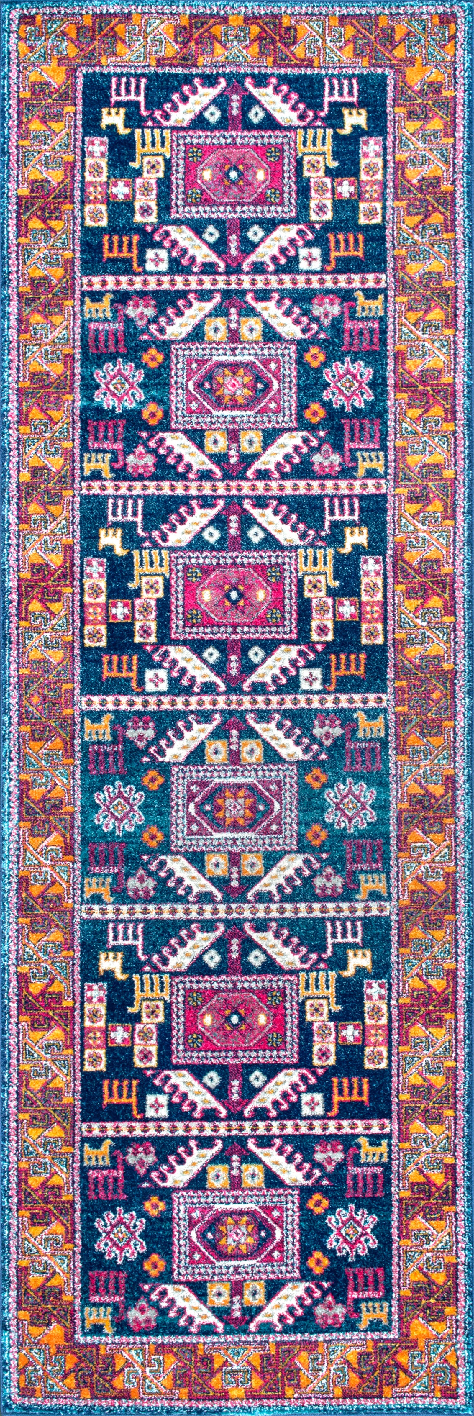 Paneled Geometric Rug | Navy