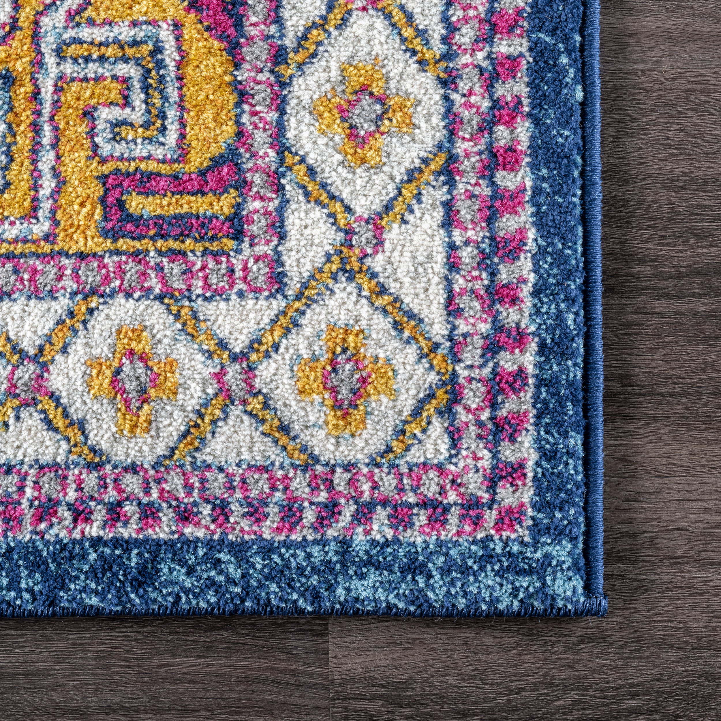Paneled Geometric Rug | Navy - Image 2