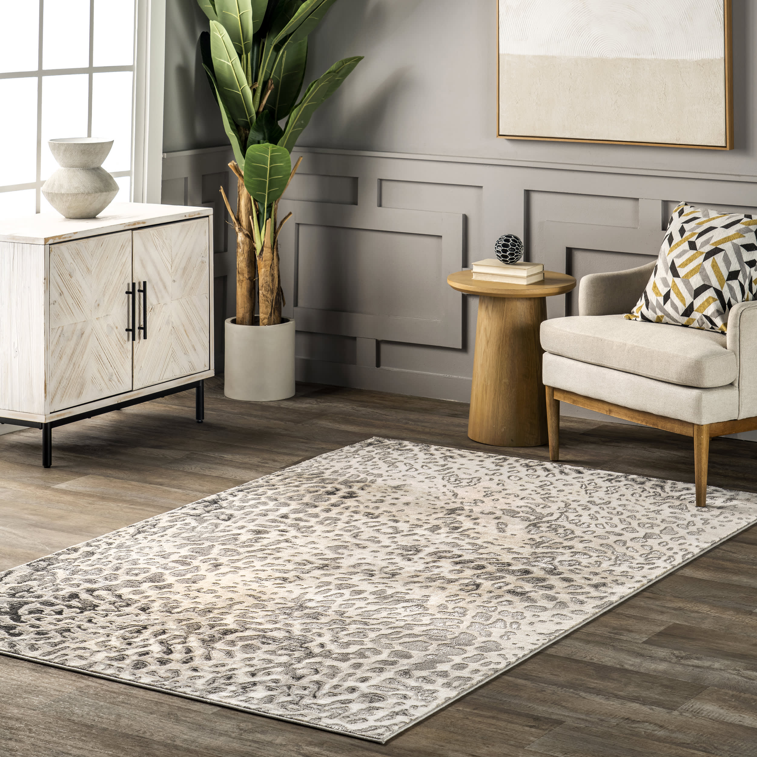 Parasali Leopard Spots Rug | Beige - Image 2