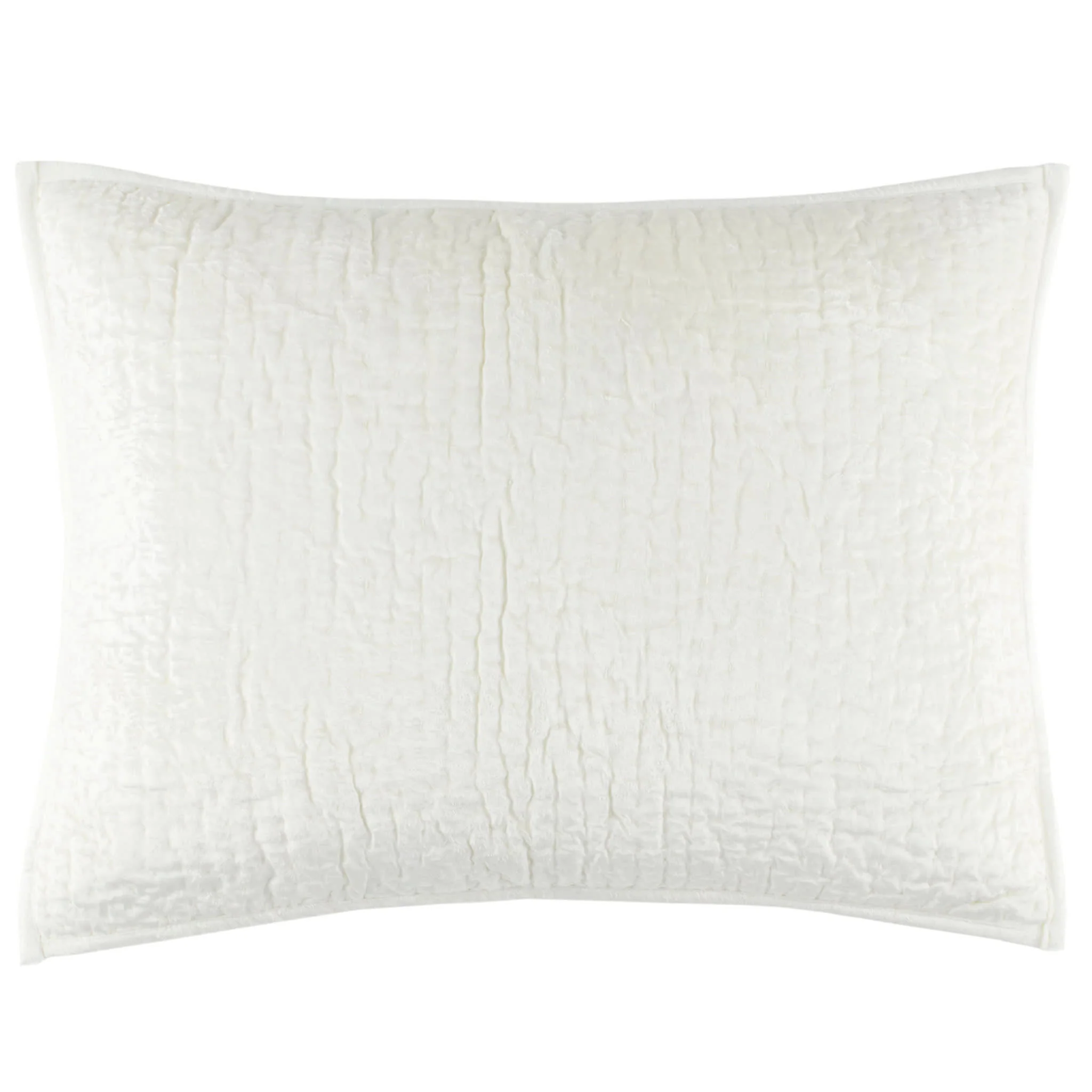 Parisienne Velvet Quilted Sham | Dove White