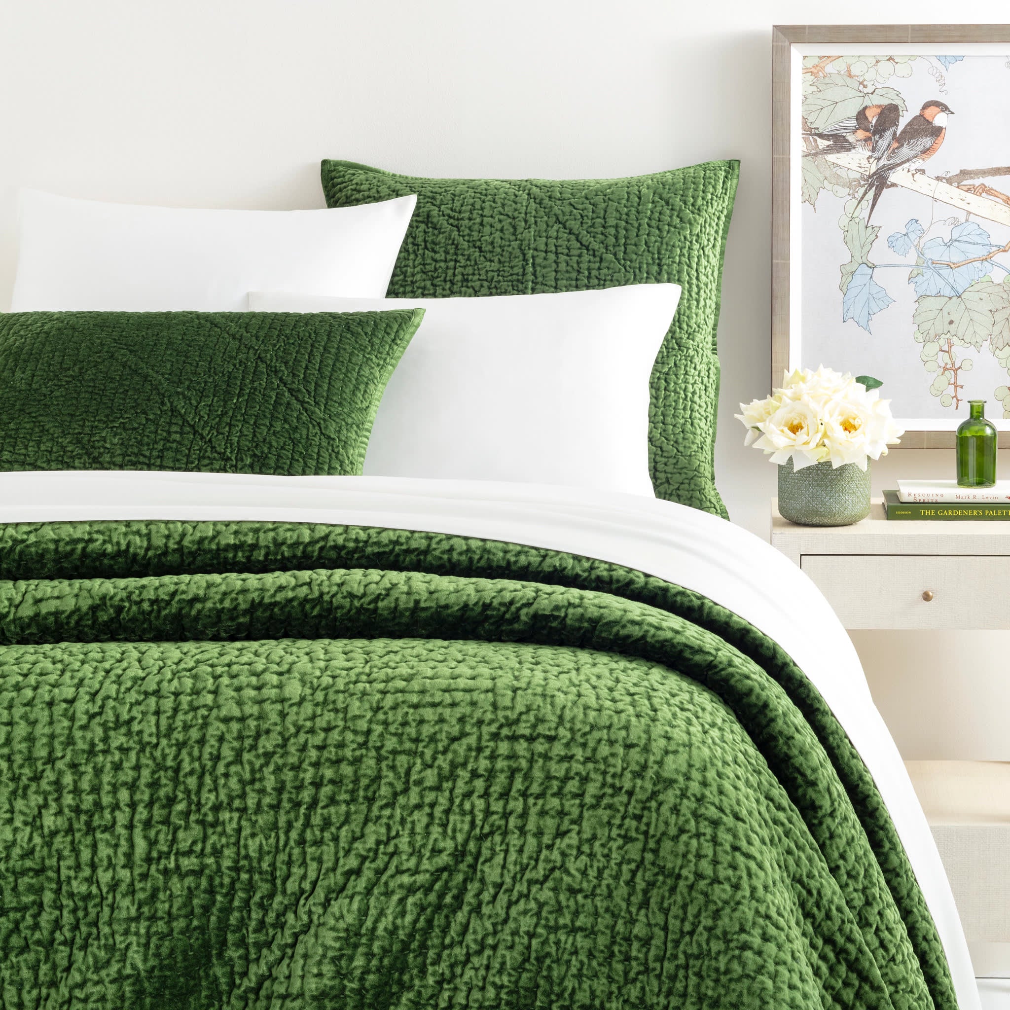 Parisienne Velvet Quilt | Evergreen