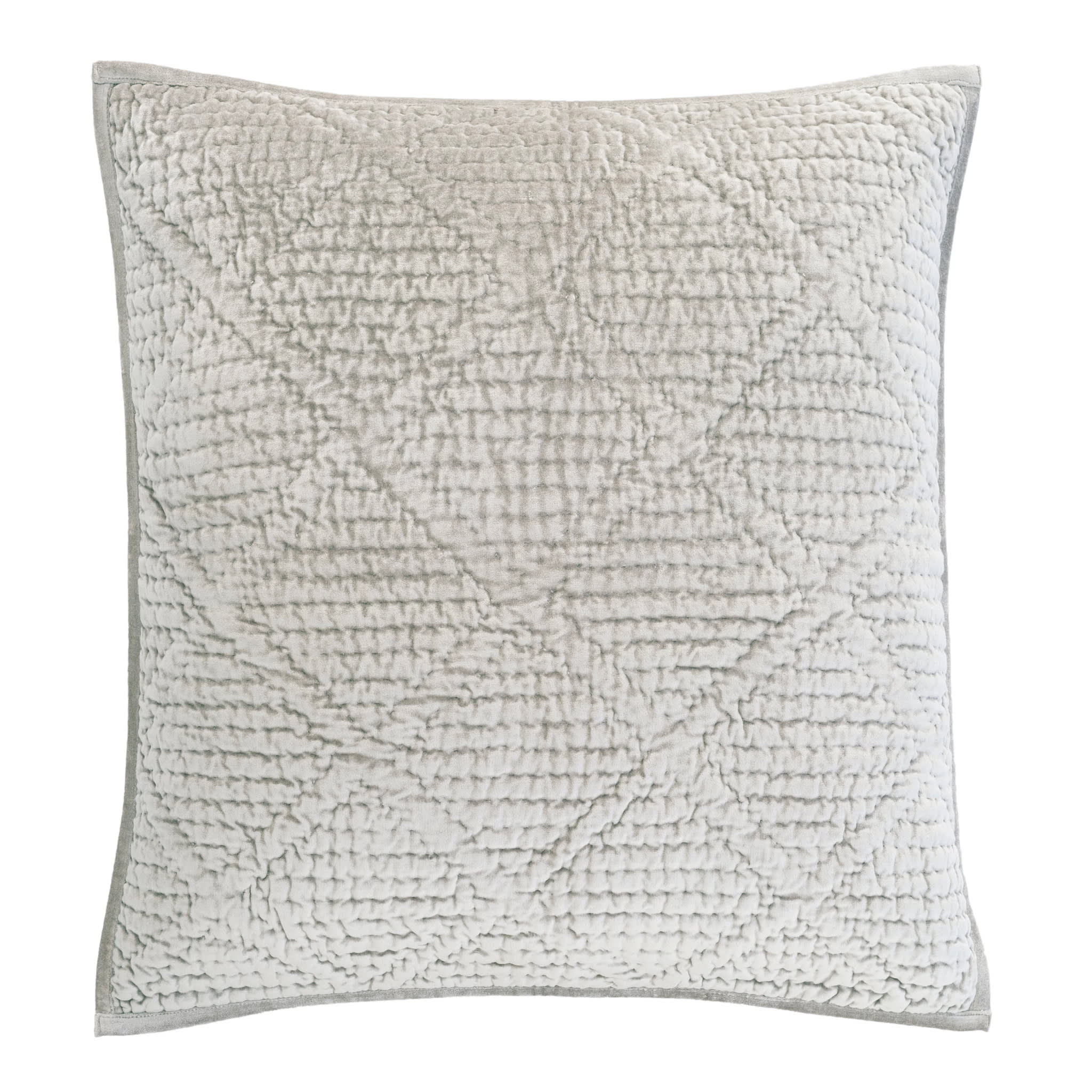 Parisienne Velvet Quilted Sham | Grey