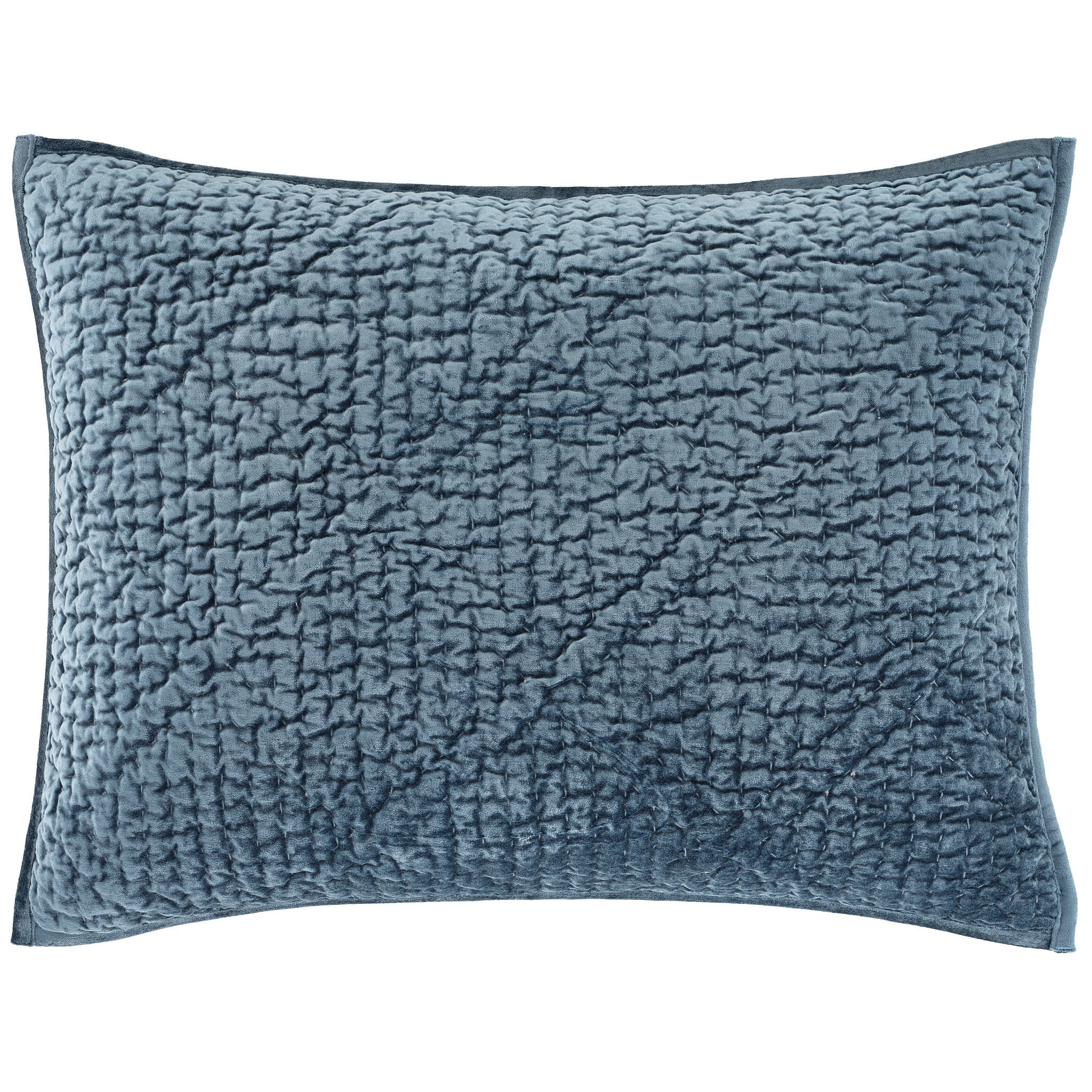 Parisienne Velvet Quilted Sham | Slate