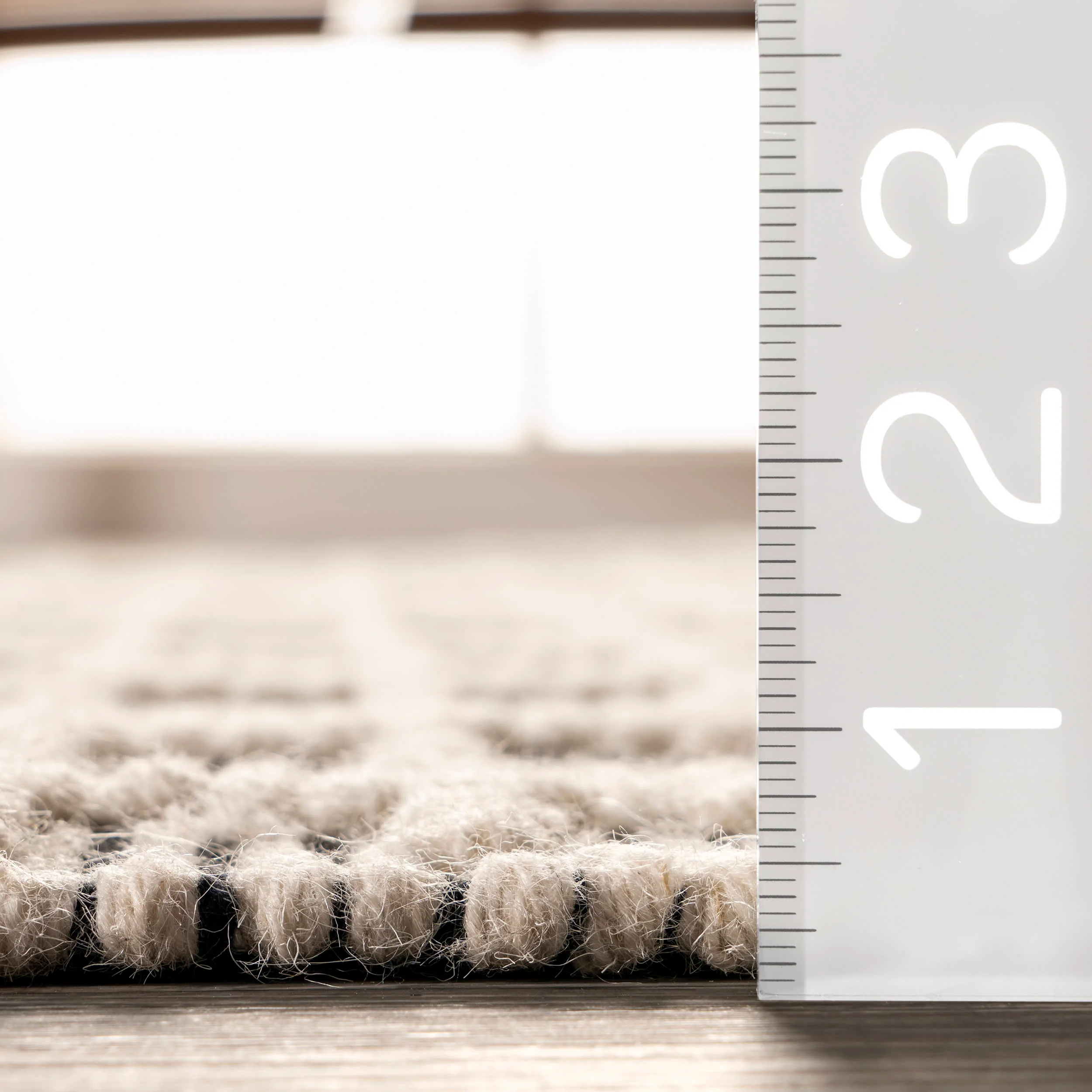 Parker Check Textured Rug | Ivory - Image 4