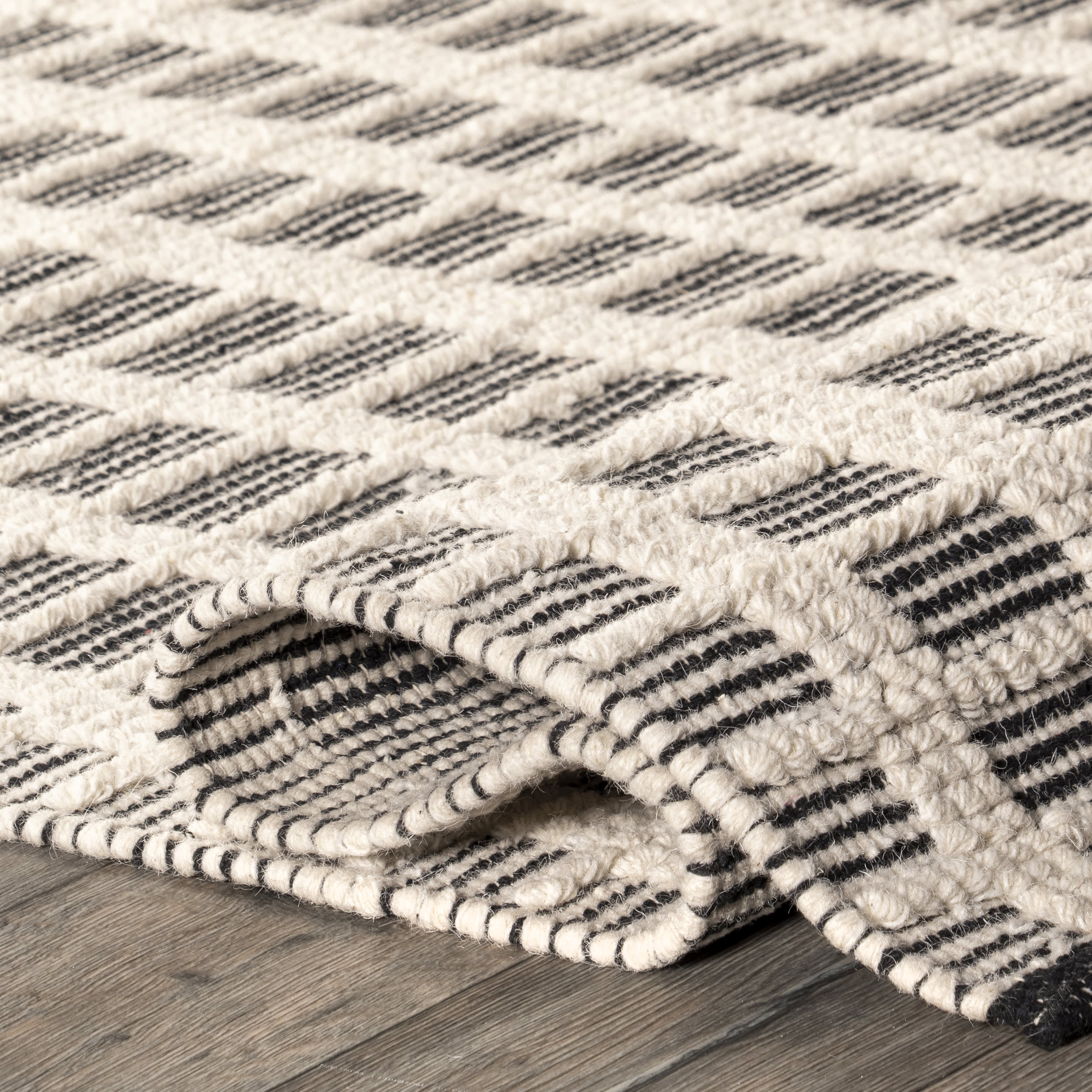 Parker Check Textured Rug | Ivory - Image 5