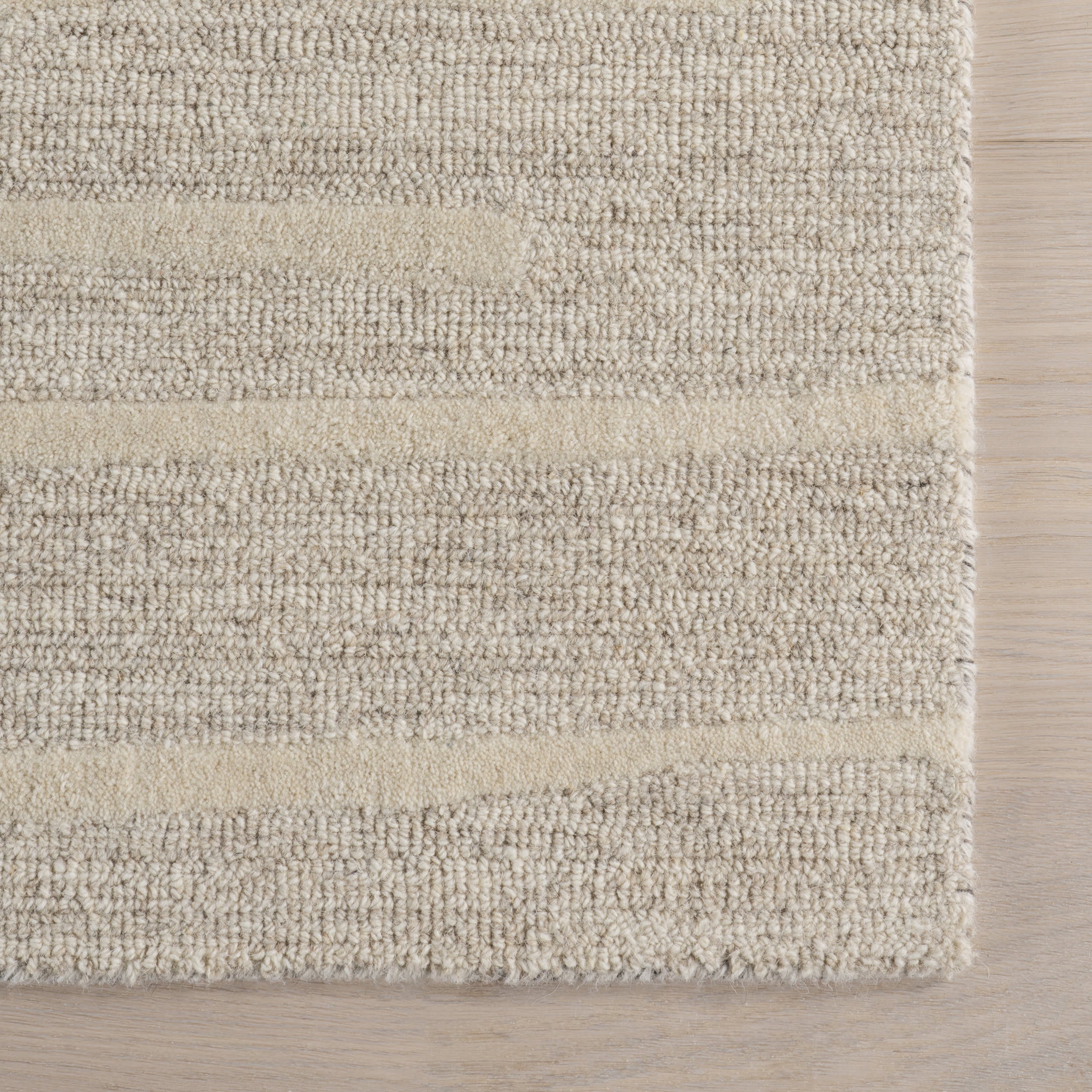 Parsa Striped Wool Rug | Beige - Image 4