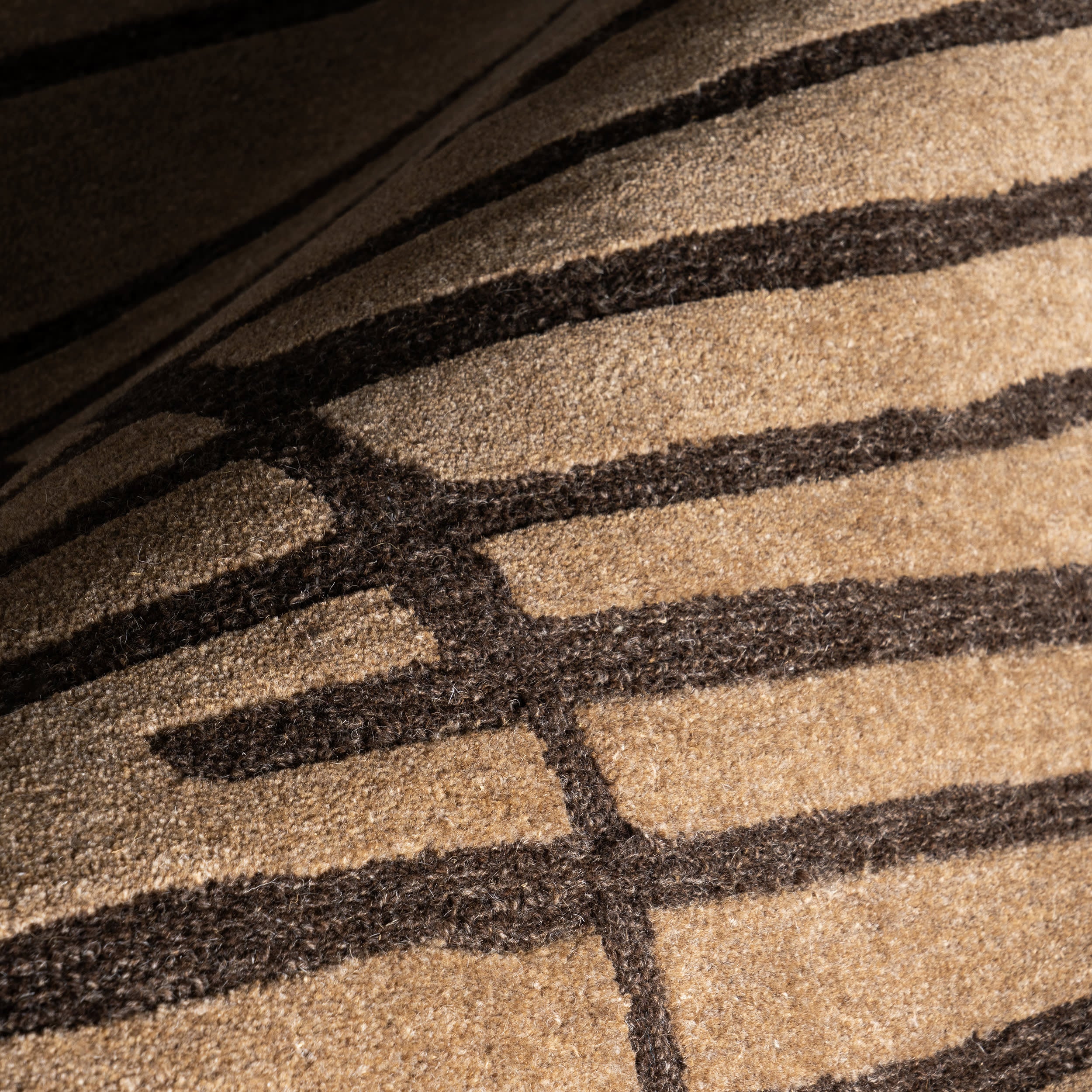 Parsa Striped Wool Rug | Brown - Image 3